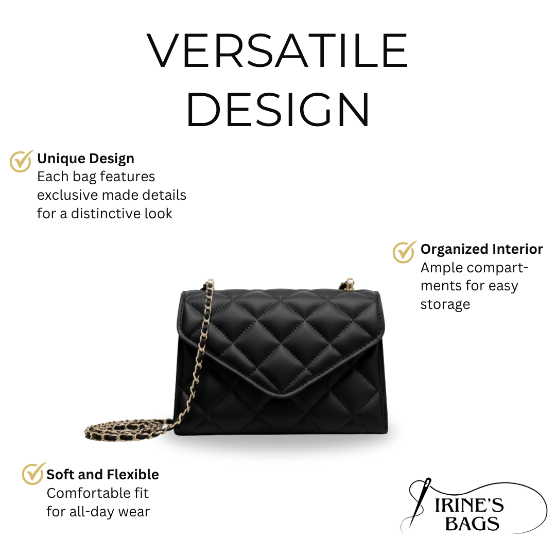Irene – Mini Chain Flap Bag with Classic Leather Design