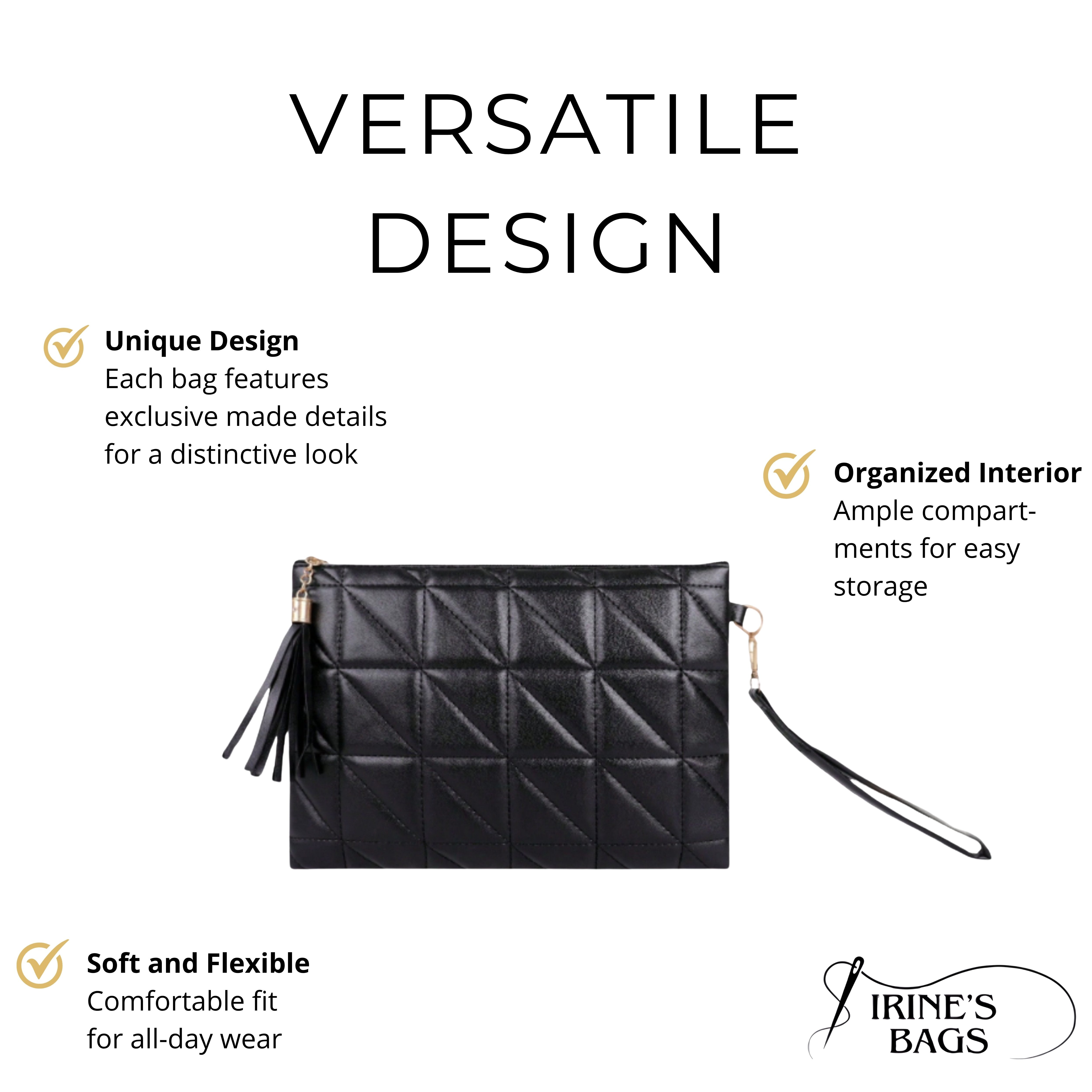 Irene – Retro Chic Embossed Wristlet Bag