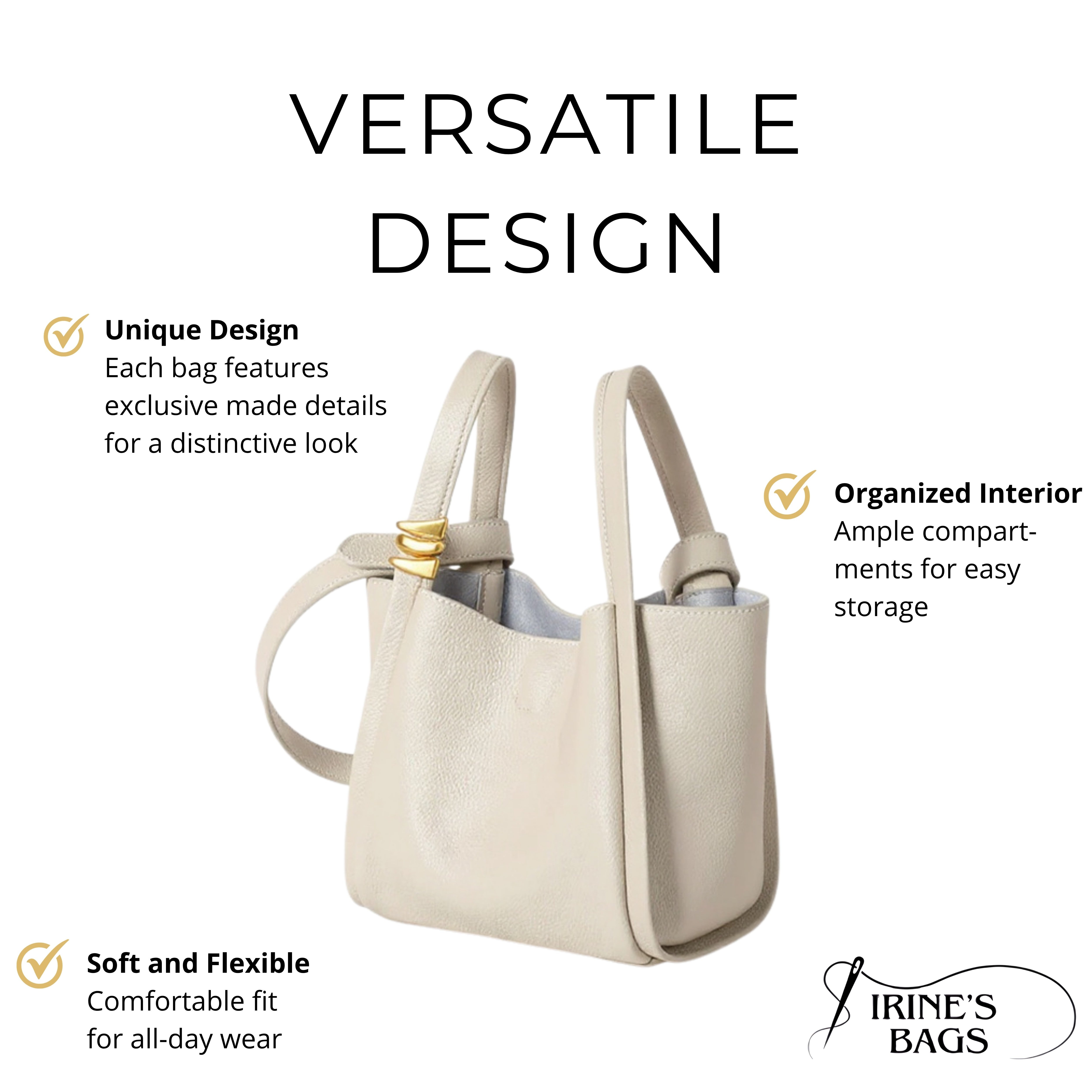 Irene – Unique Denim & Leather Hobo Bag – Soft & Stylish Leather Crossbody Bucket Bag