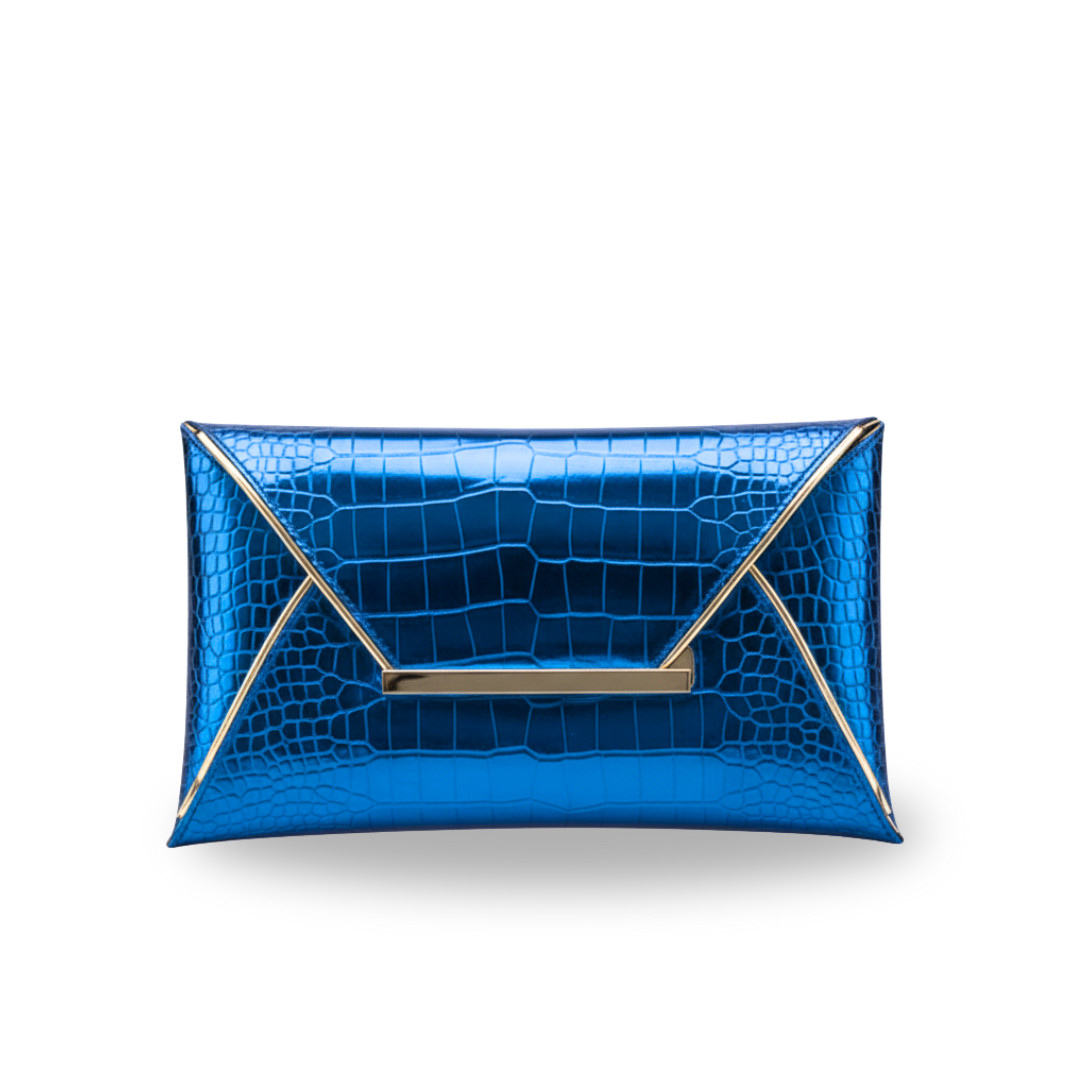 Irene – Leather PU Clutch Bag with Elegant Crocodile Print