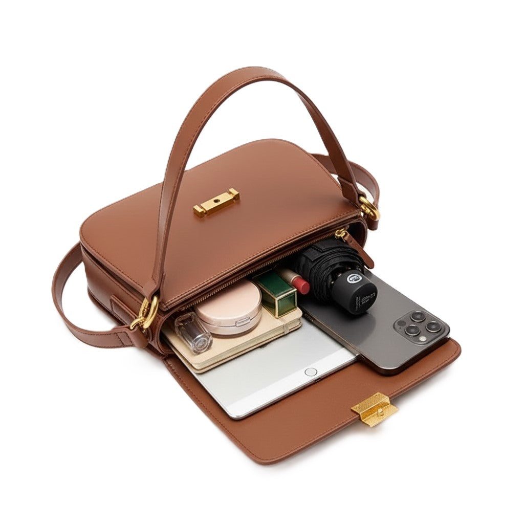 Irene – Elegant Minimalist Genuine Leather Shoulder Bag
