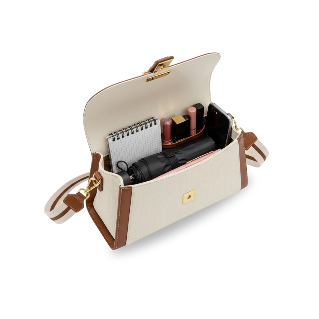 Irene – Structured Minimalist Leather Top Handle Bag