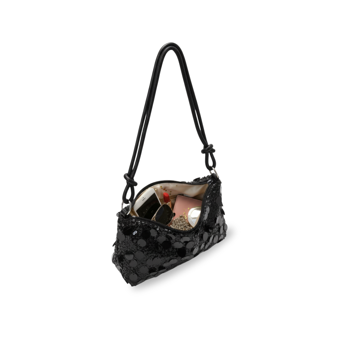 Irene – Mini Leather Shoulder Bag with Gold-Tone Design