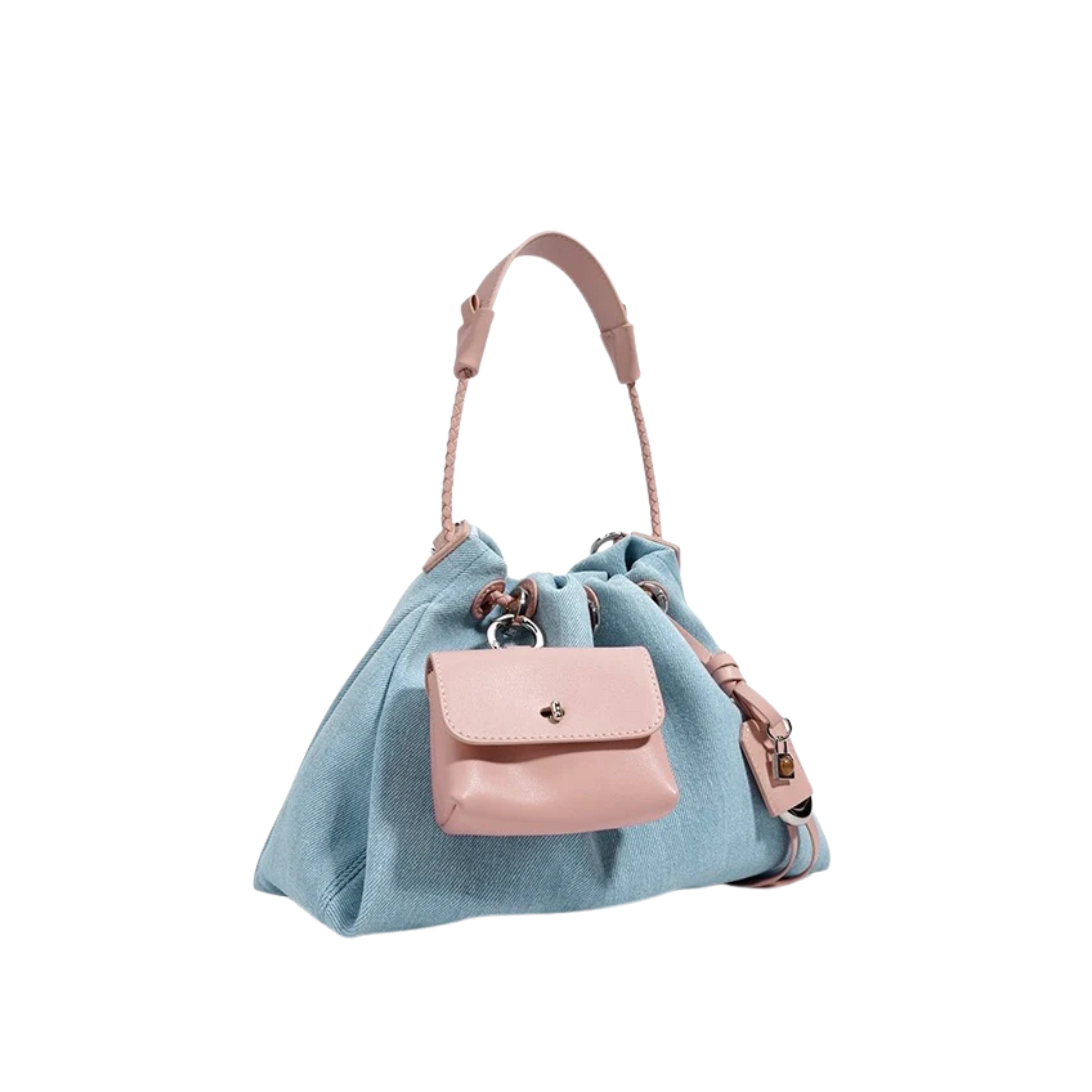 Irene– Unique Denim & Leather Hobo Bag