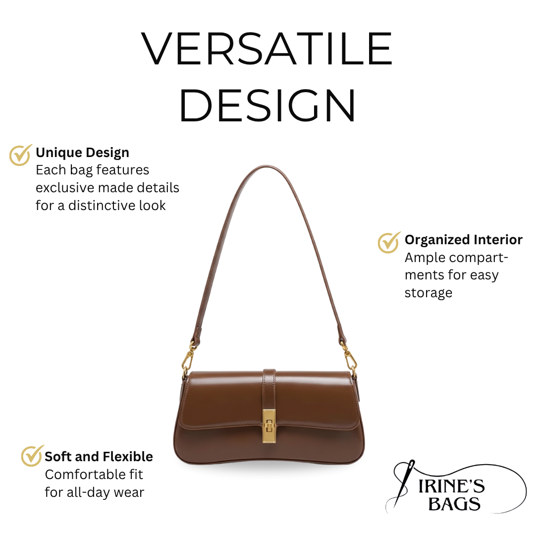 Irene – Premium Leather Vintage-Inspired Baguette Shoulder Bag