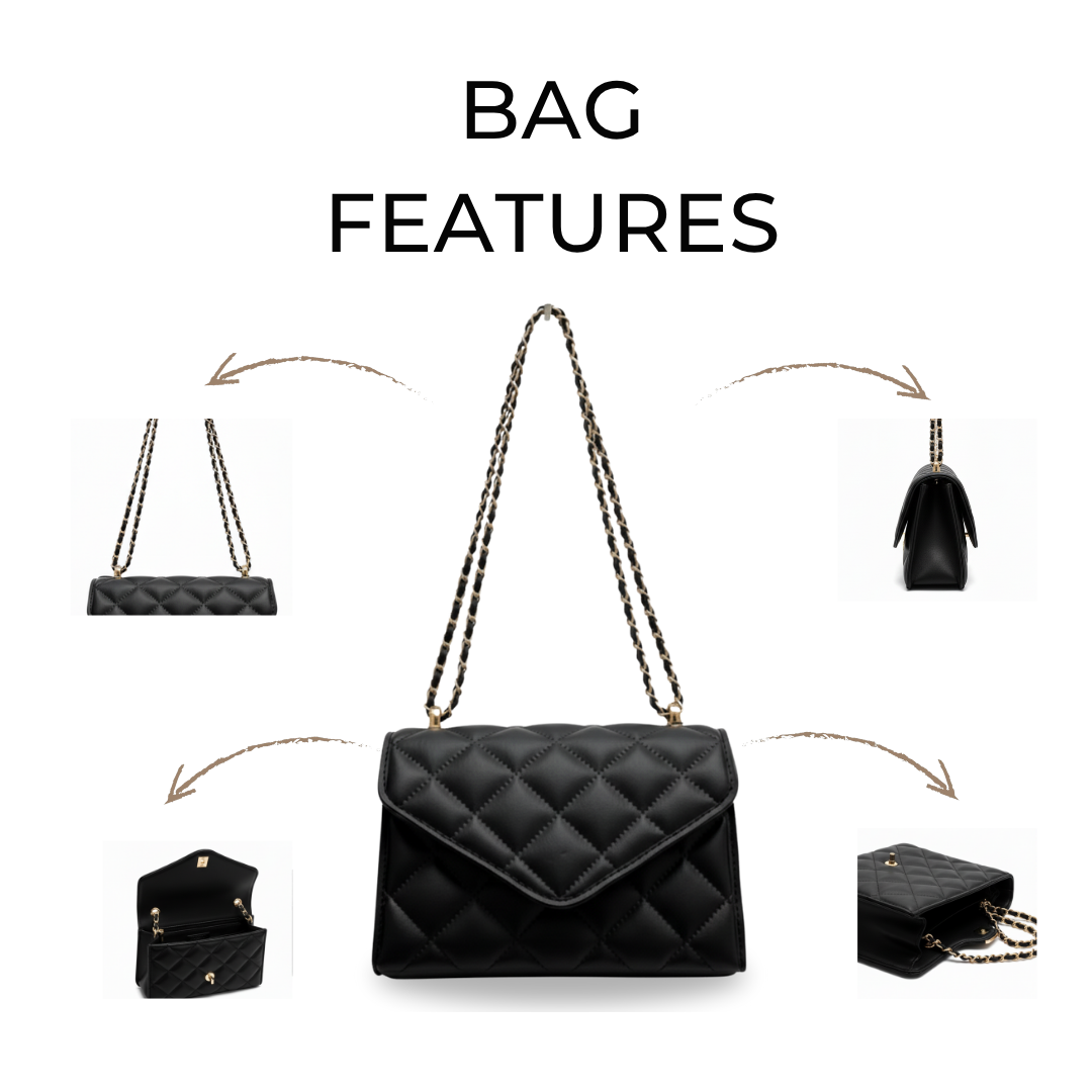 Irene – Mini Chain Flap Bag with Classic Leather Design