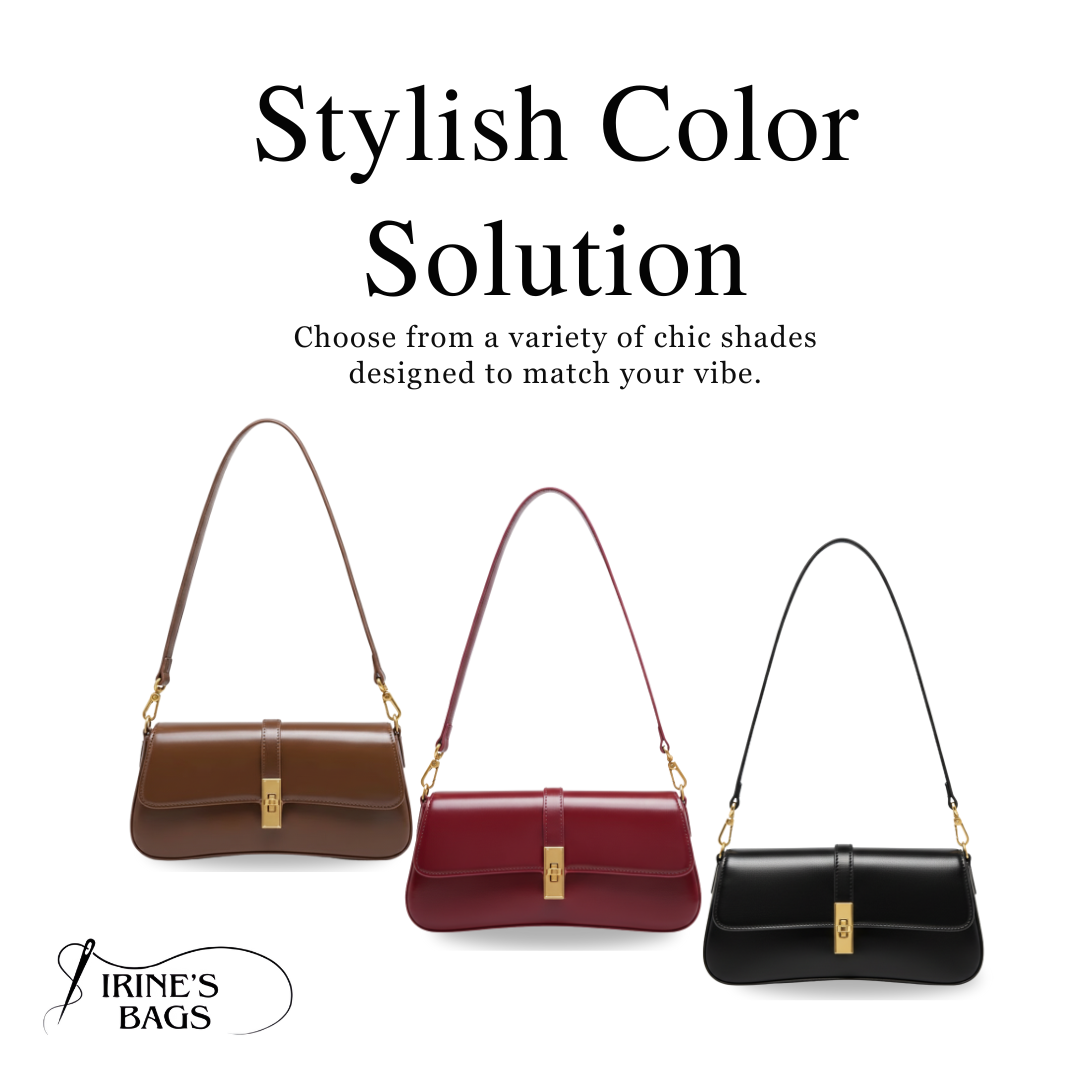 Irene – Premium Leather Vintage-Inspired Baguette Shoulder Bag