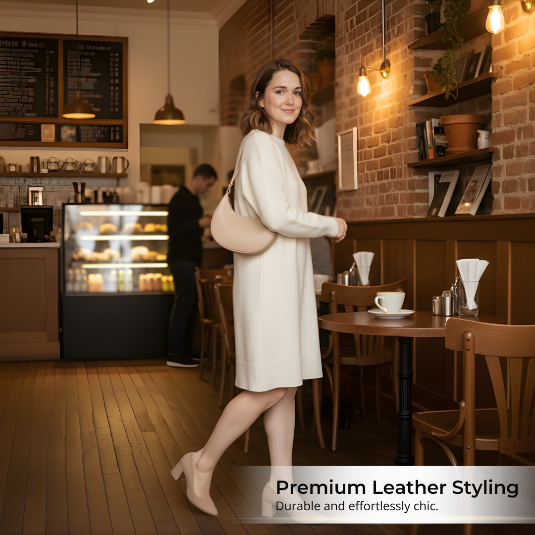 Irene – Chic & Minimalist High-Quality Leather Crescent Shoulder Bag