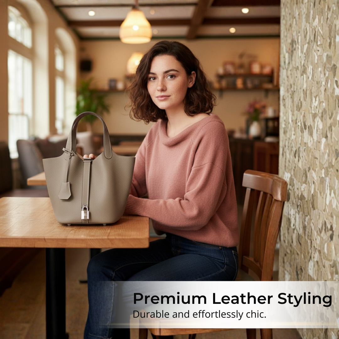 Irene – Lightweight Stylish Leather Bucket Bag