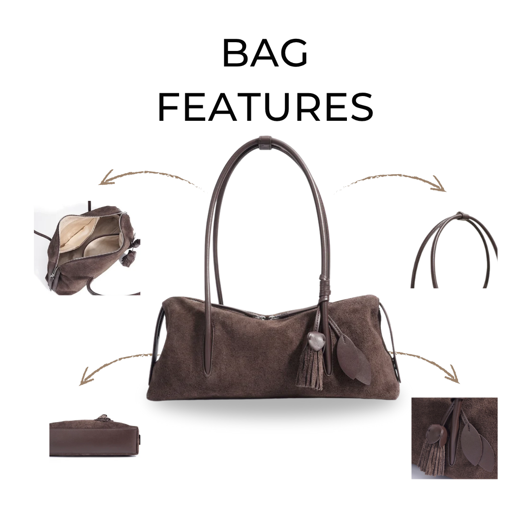 Irene – Matte Leather Tassel Pillow Shoulder Bag