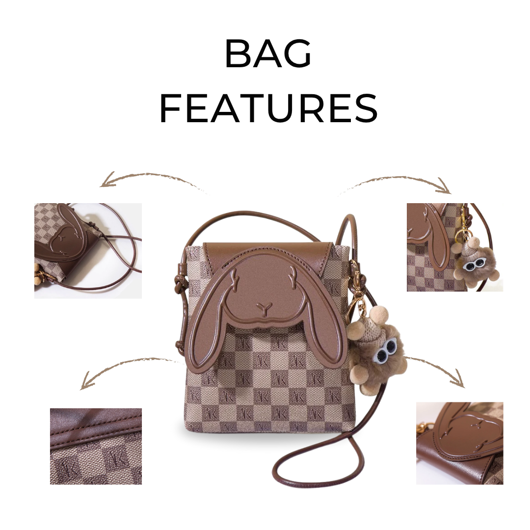 Irene – Mini Leather Rabbit Crossbody Phone Bag