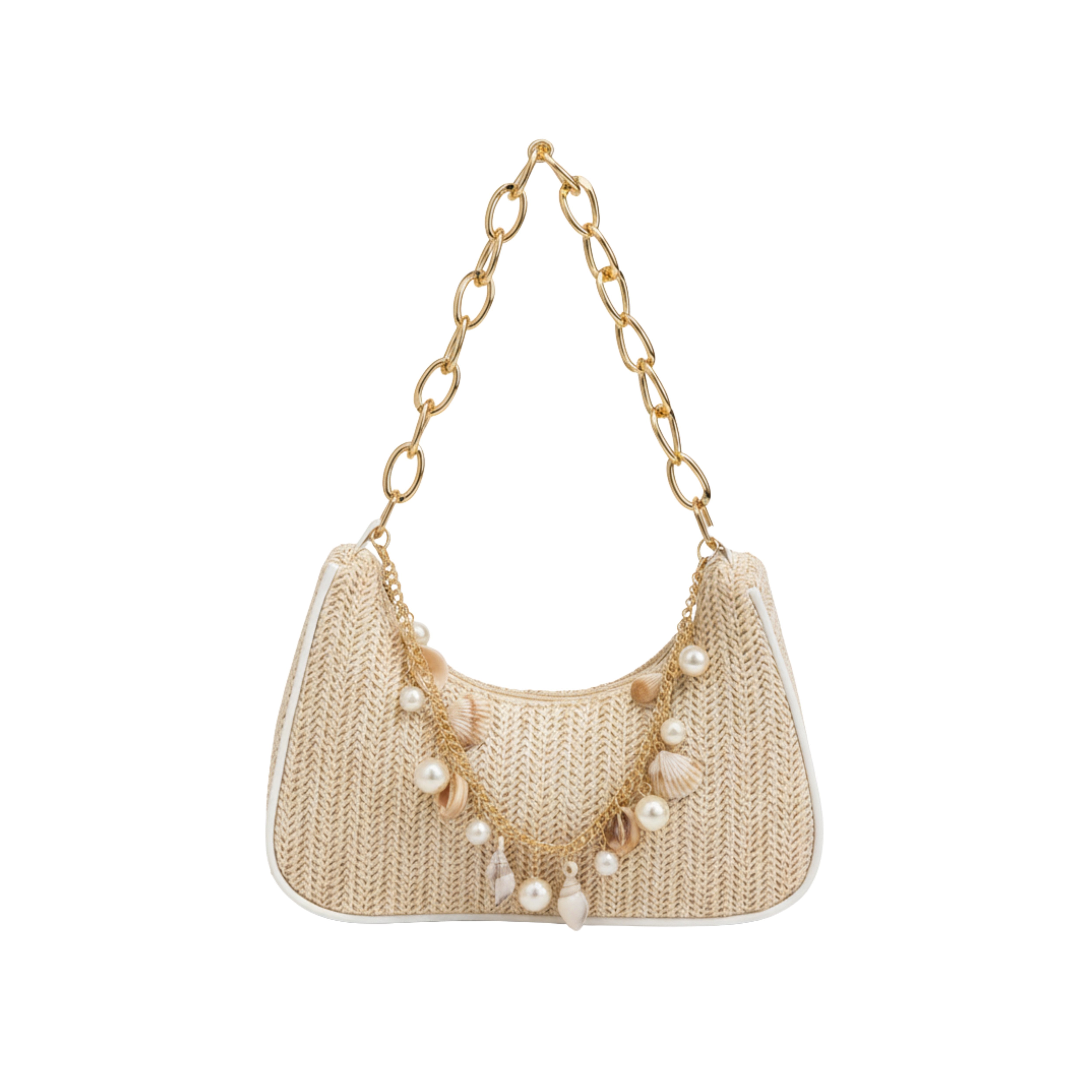Irene – Versatile Crescent Straw Shoulder Bag