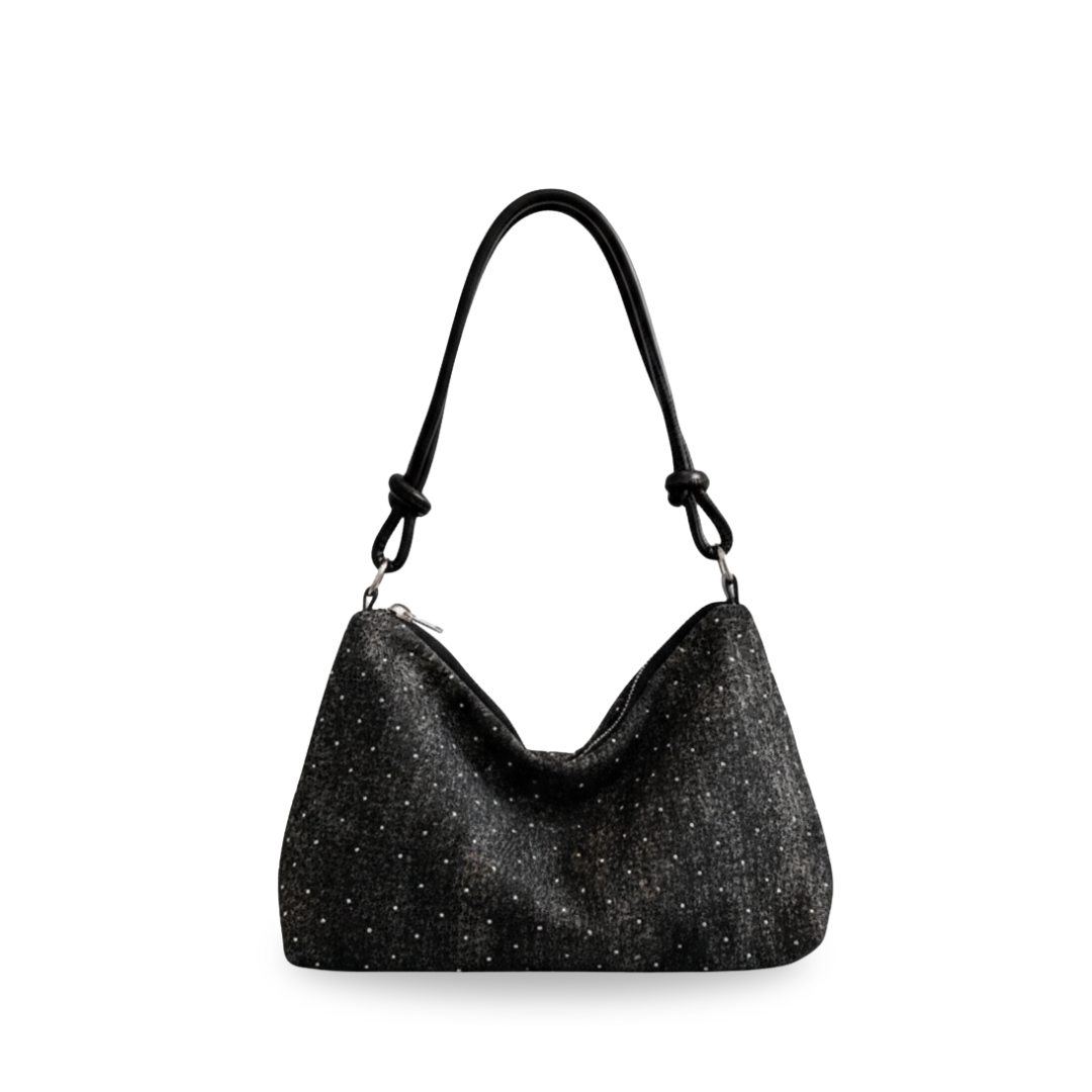 Irene – Mini Leather Shoulder Bag with Gold-Tone Design