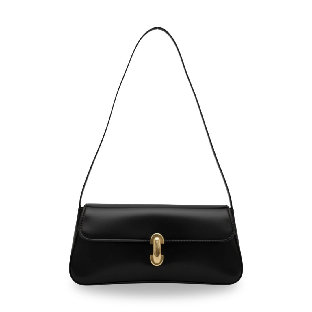 Irene – Retro Flap Accent Faux Leather Shoulder Bag