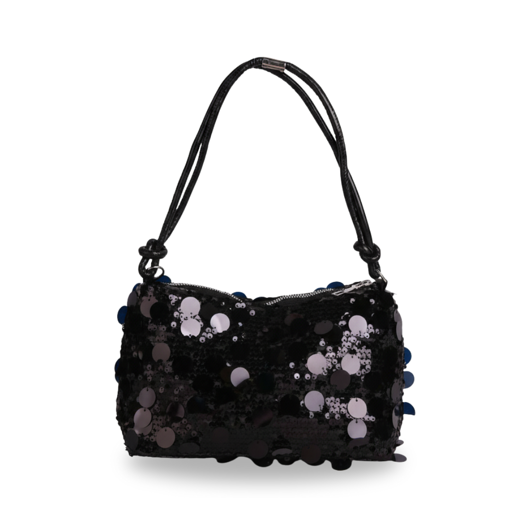 Irene – Mini Leather Shoulder Bag with Gold-Tone Design