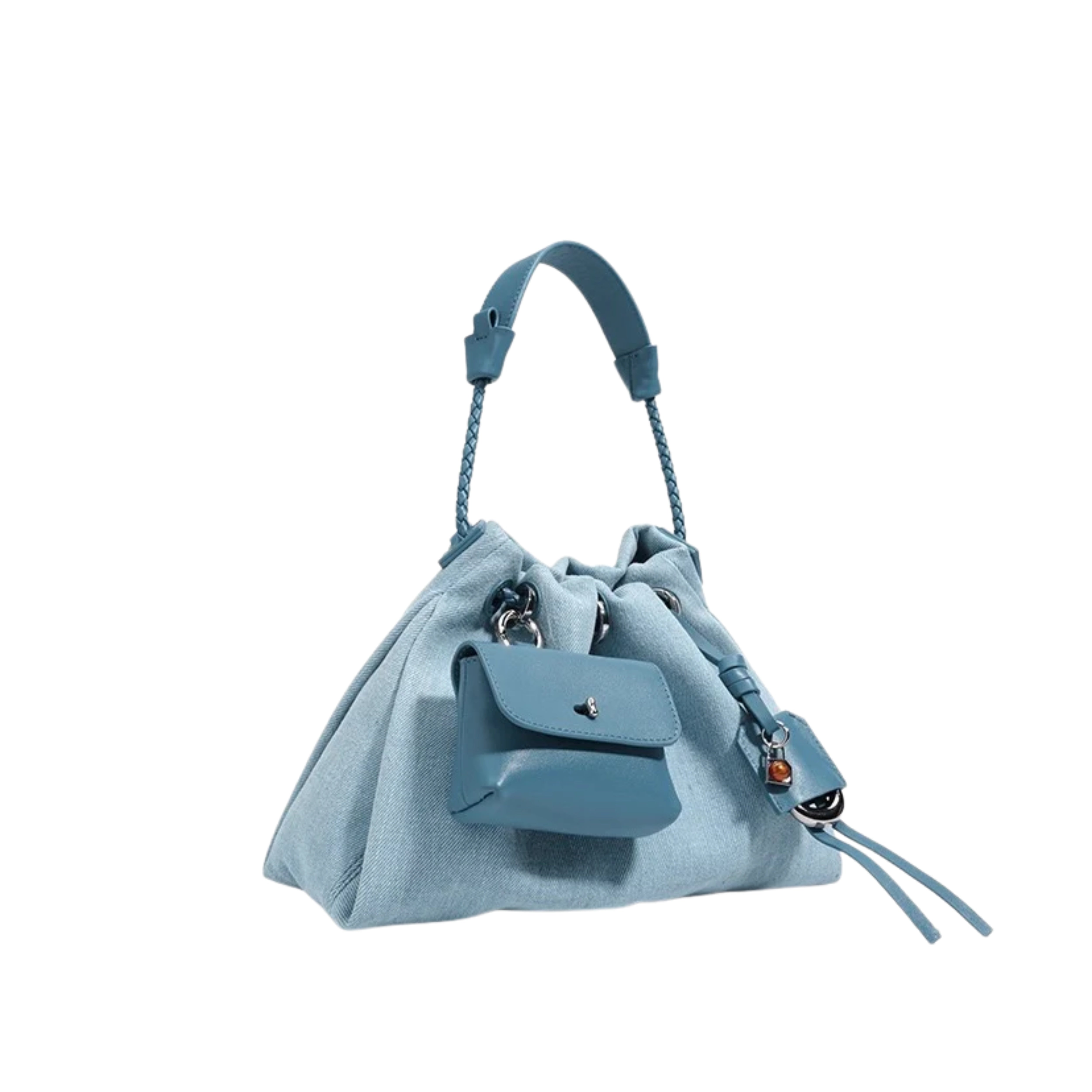 Irene– Unique Denim & Leather Hobo Bag