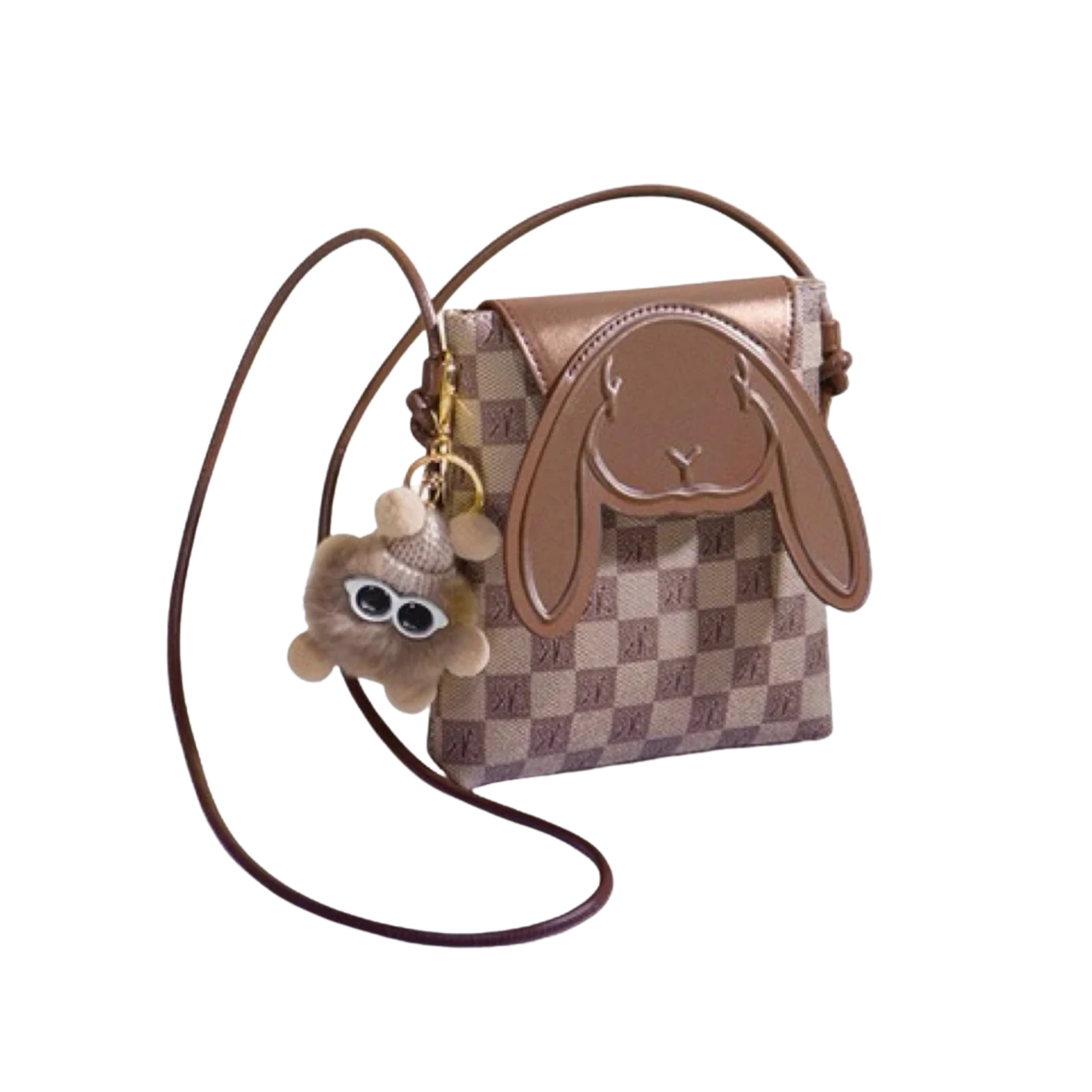 Irene - Rabbit Genuine Leather Mini Crossbody Phone Bag