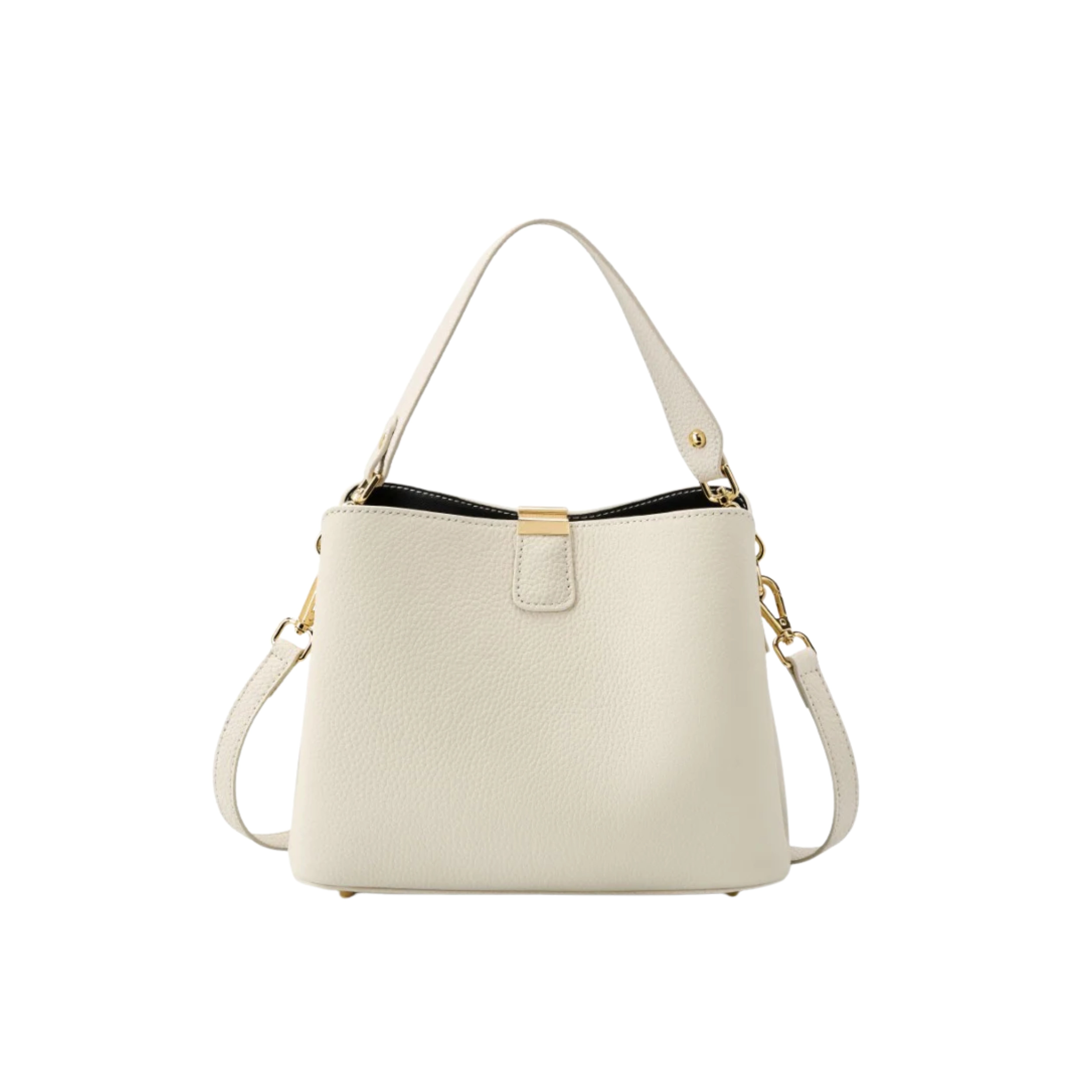 Irene – Classic Gold-Trim Genuine Leather Bucket Bag