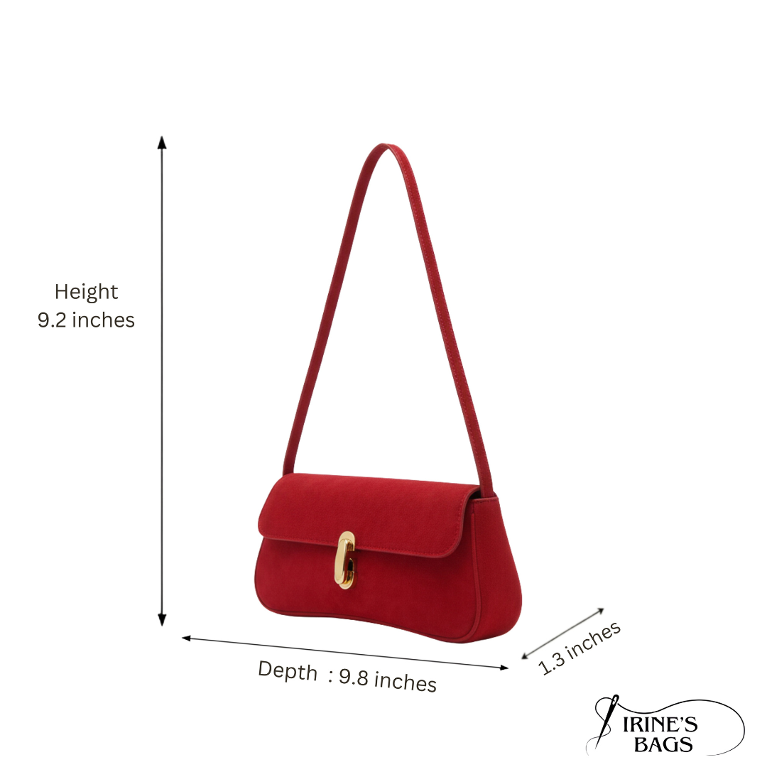 Irene – Retro Flap Accent Faux Leather Shoulder Bag