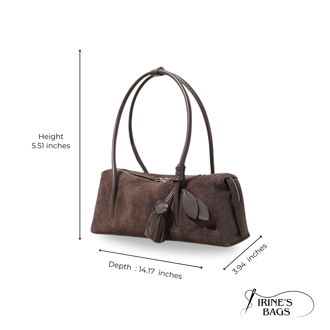 Irene – Matte Leather Tassel Pillow Shoulder Bag