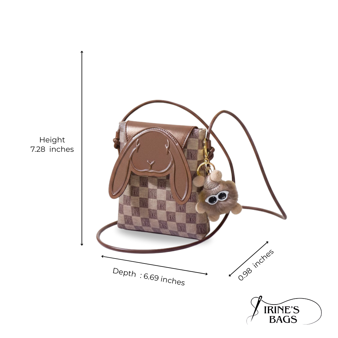 Irene – Mini Leather Rabbit Crossbody Phone Bag