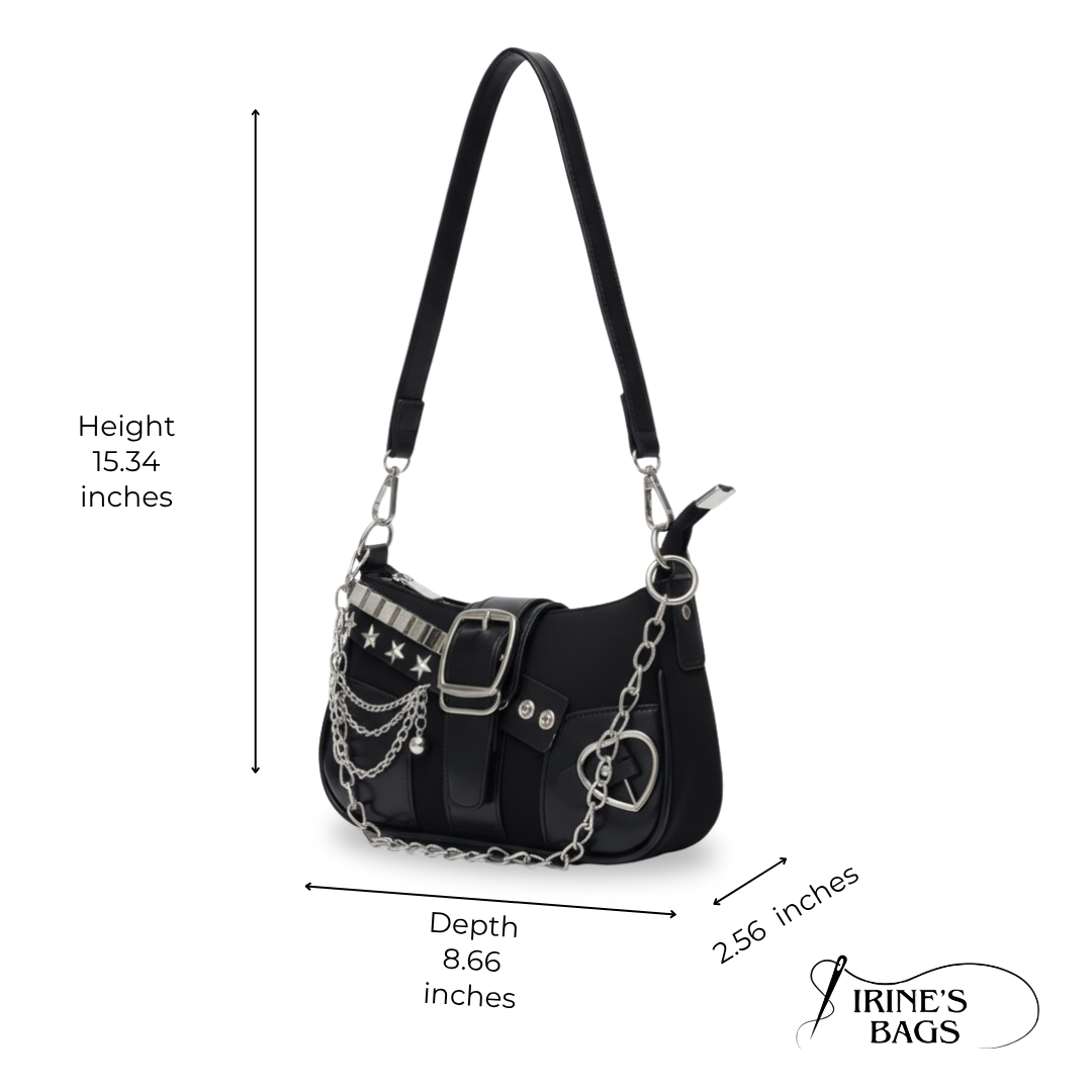 Irene – Star & Moon Leather Chain Crossbody Bag