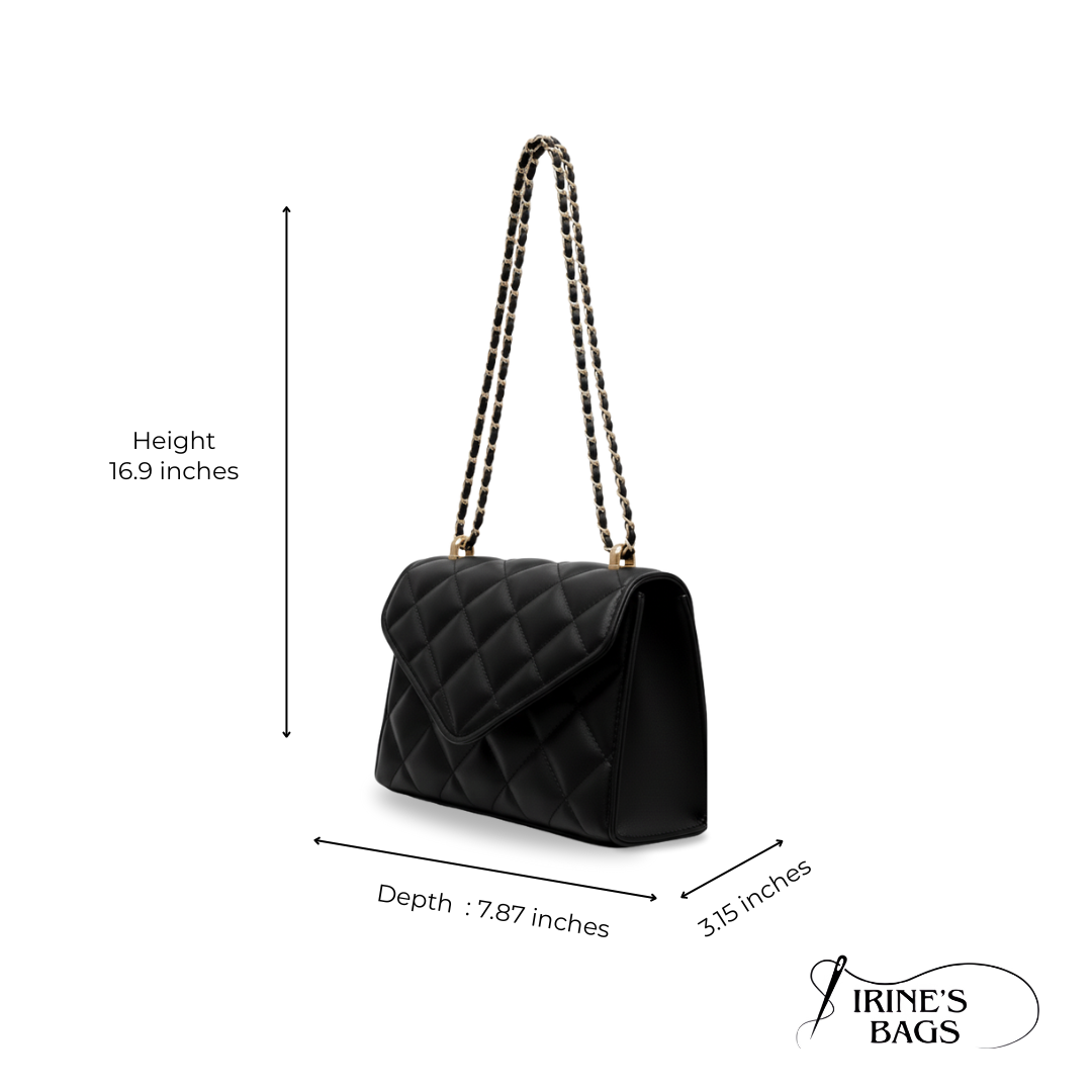 Irene – Mini Chain Flap Bag with Classic Leather Design