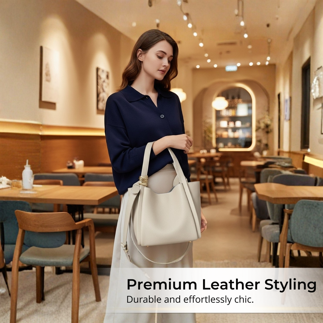 Irene – Premium Leather Crossbody Bucket Bag