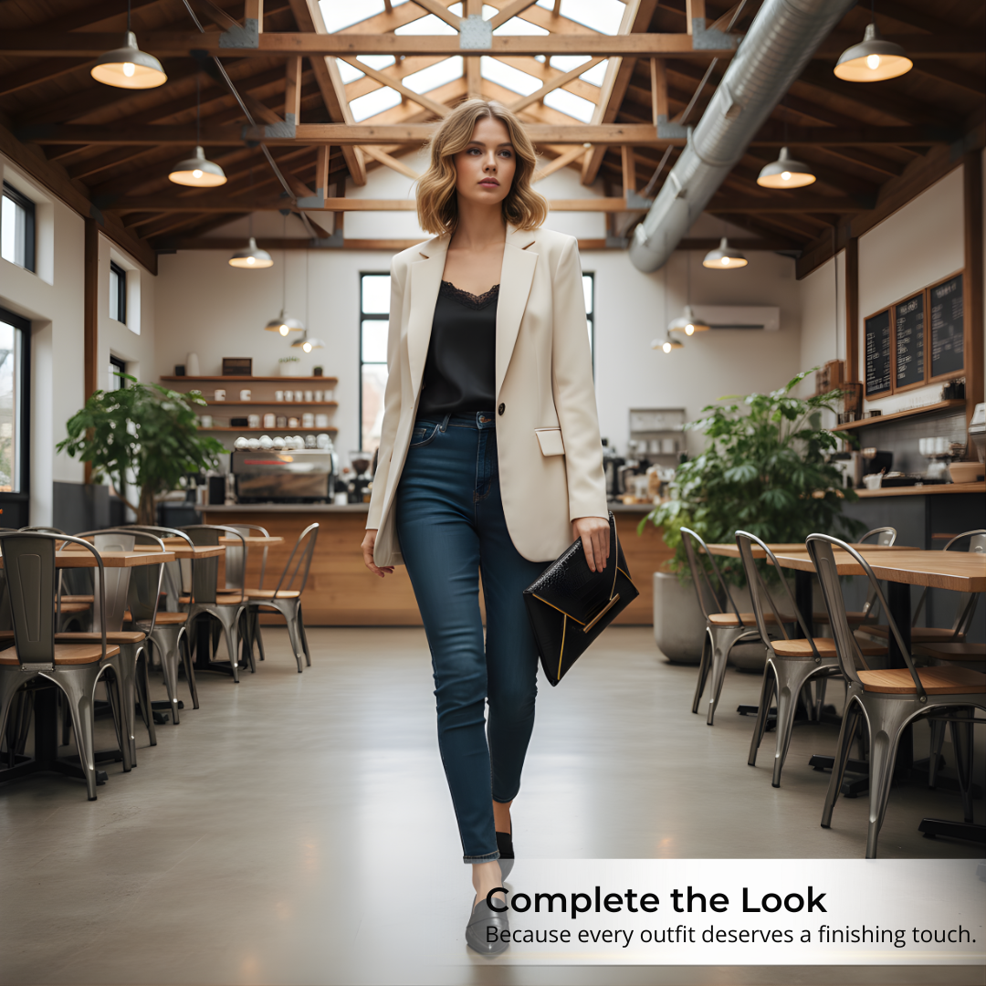 Irene – Leather PU Clutch Bag with Elegant Crocodile Print