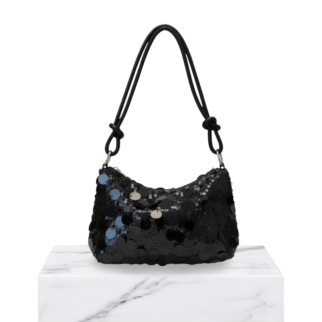 Irene – Mini Leather Shoulder Bag with Gold-Tone Design