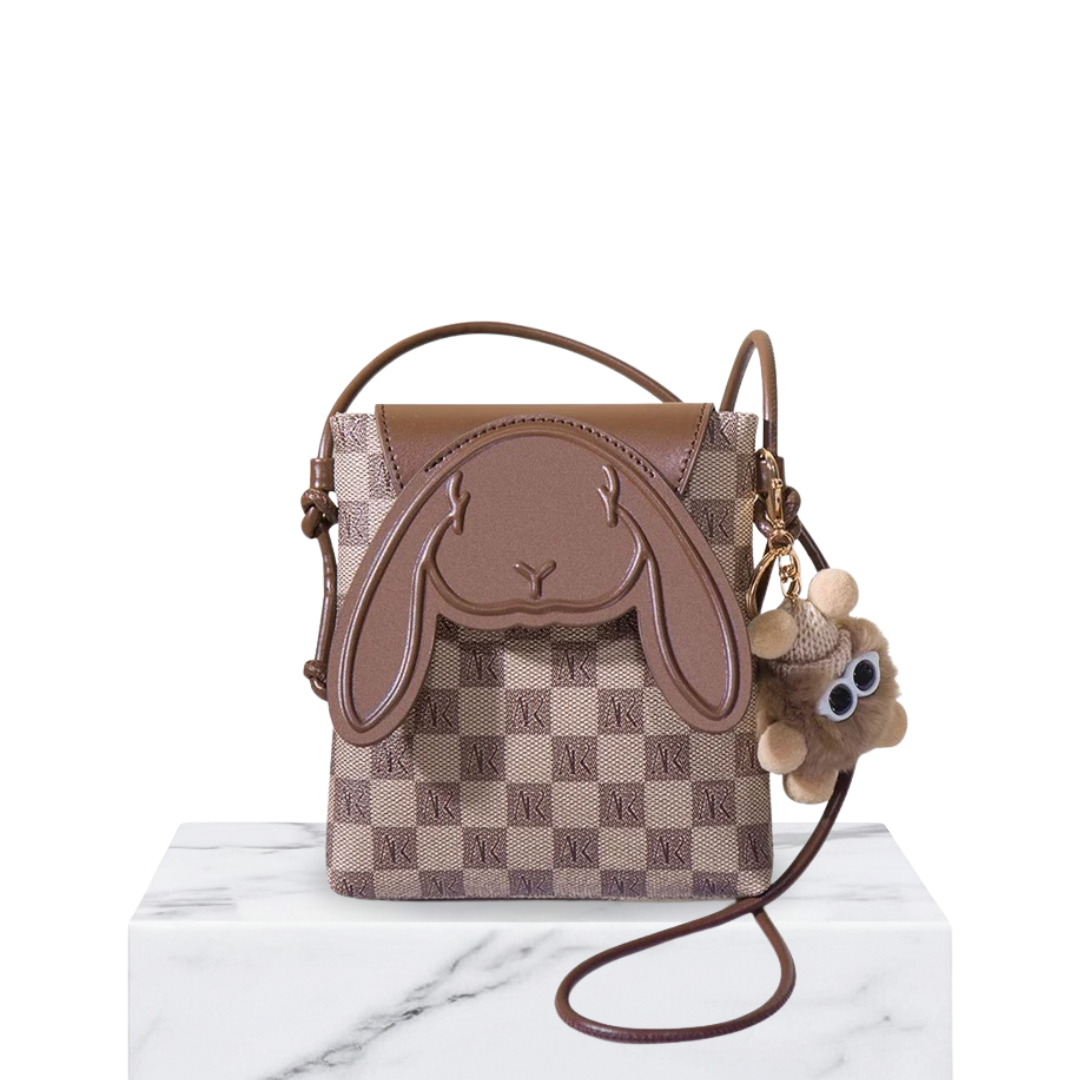 Irene – Mini Leather Rabbit Crossbody Phone Bag