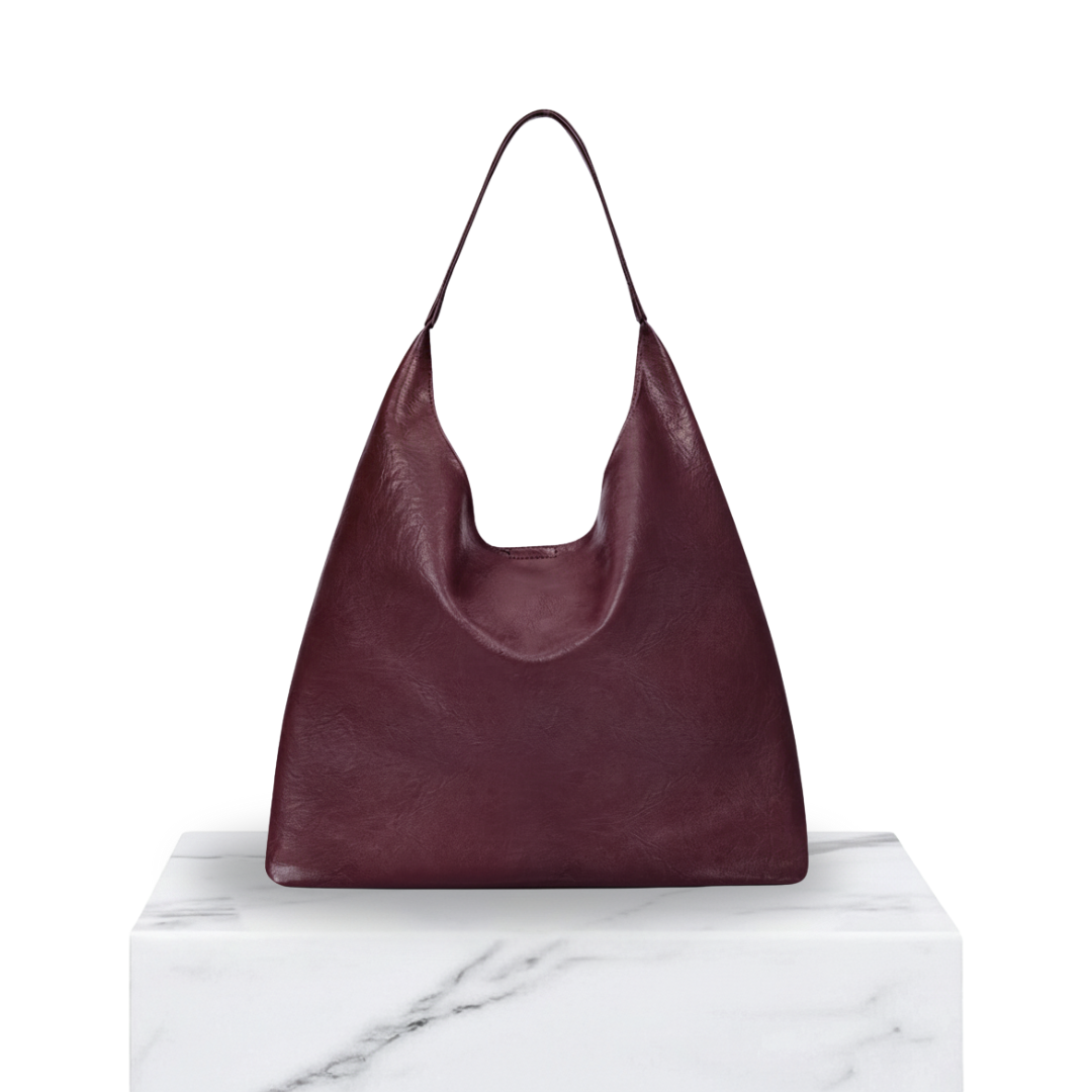 Irene – Solid Color Premium Leather 2-in-1 Commuter Tote Bag