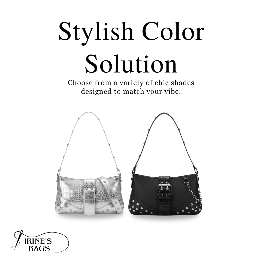 Irene – Vintage Crescent Leather Motorcycle Shoulder Bag