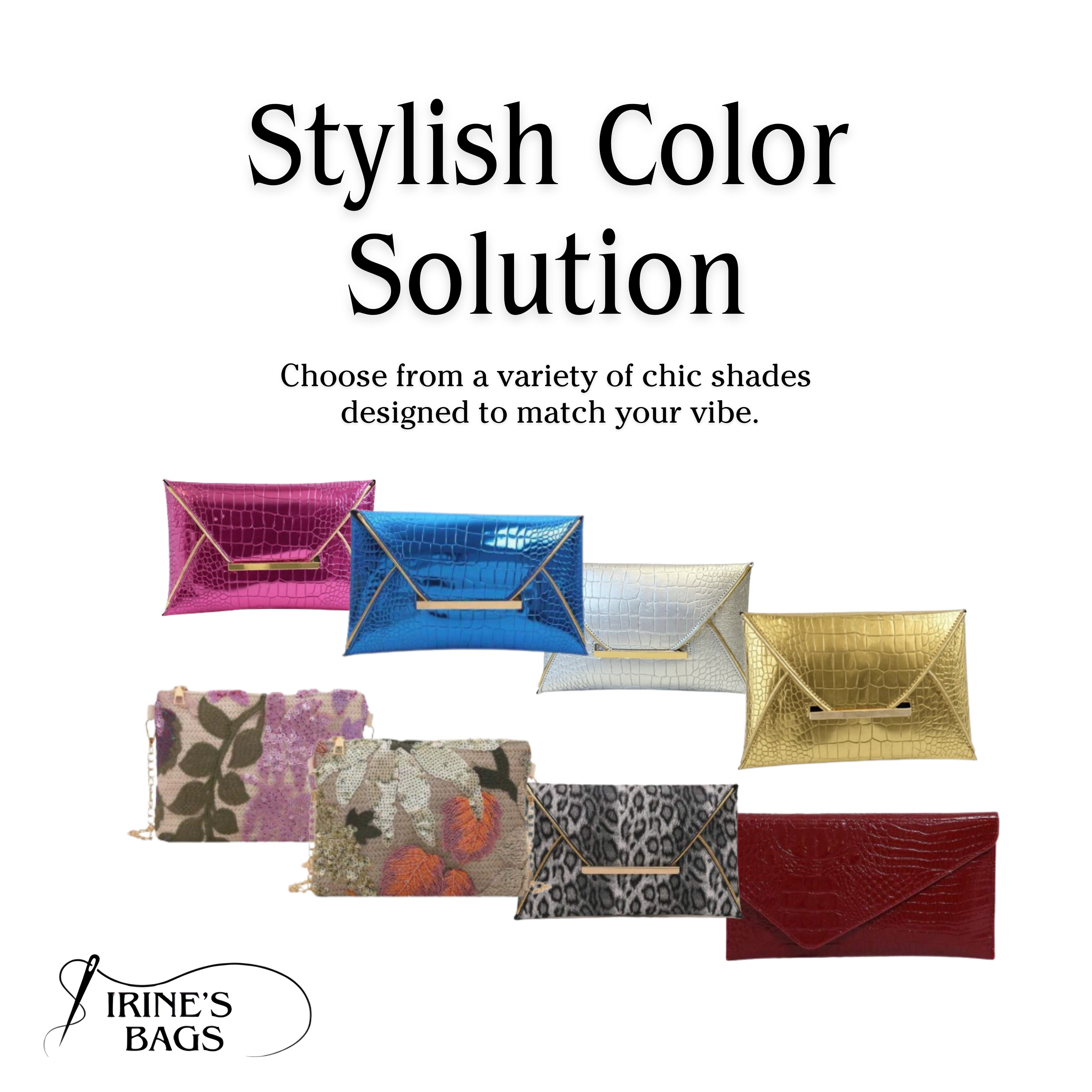 Irene – Elegant Crocodile Print PU Clutch