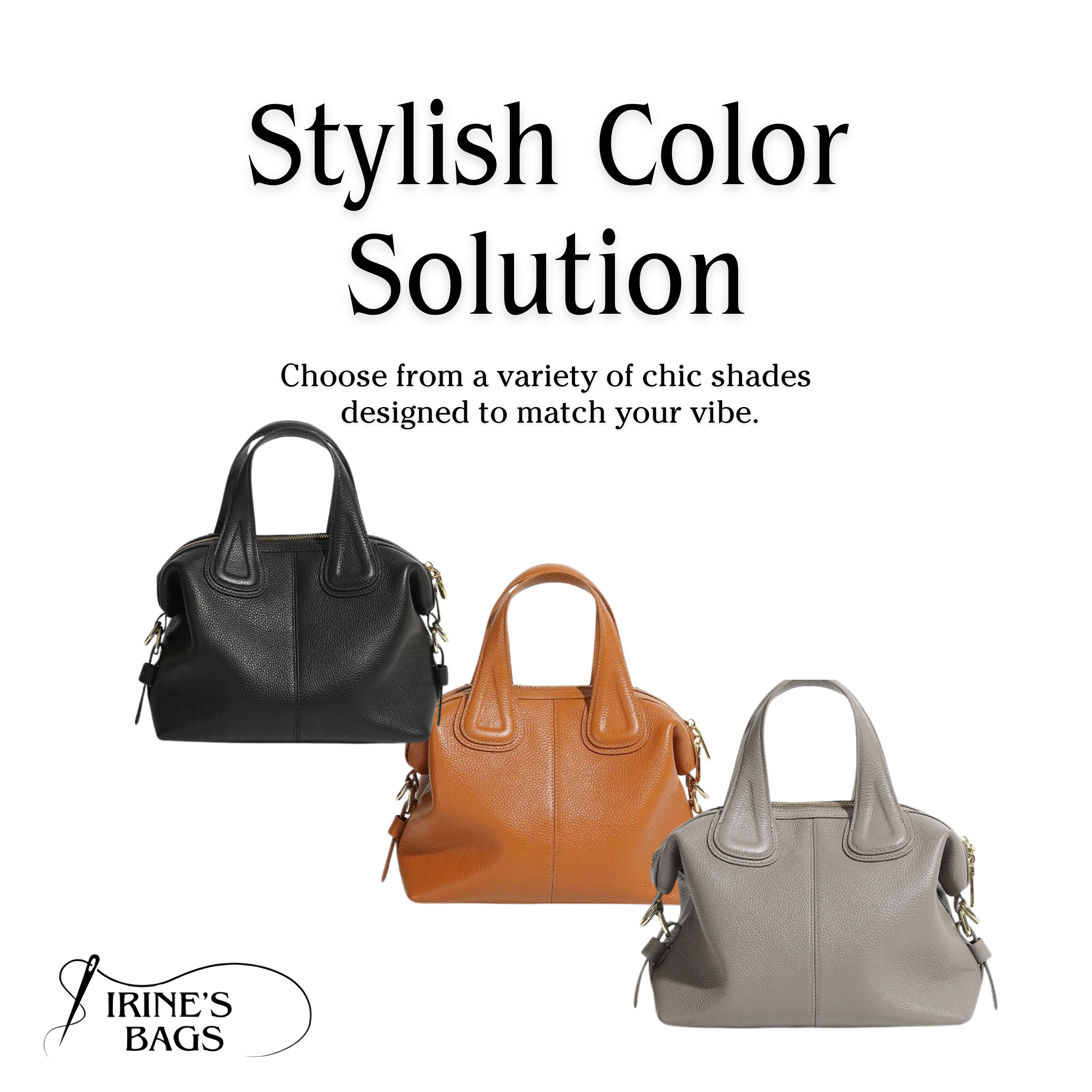 Irene – Stylish & Practical Genuine Leather Boston Tote