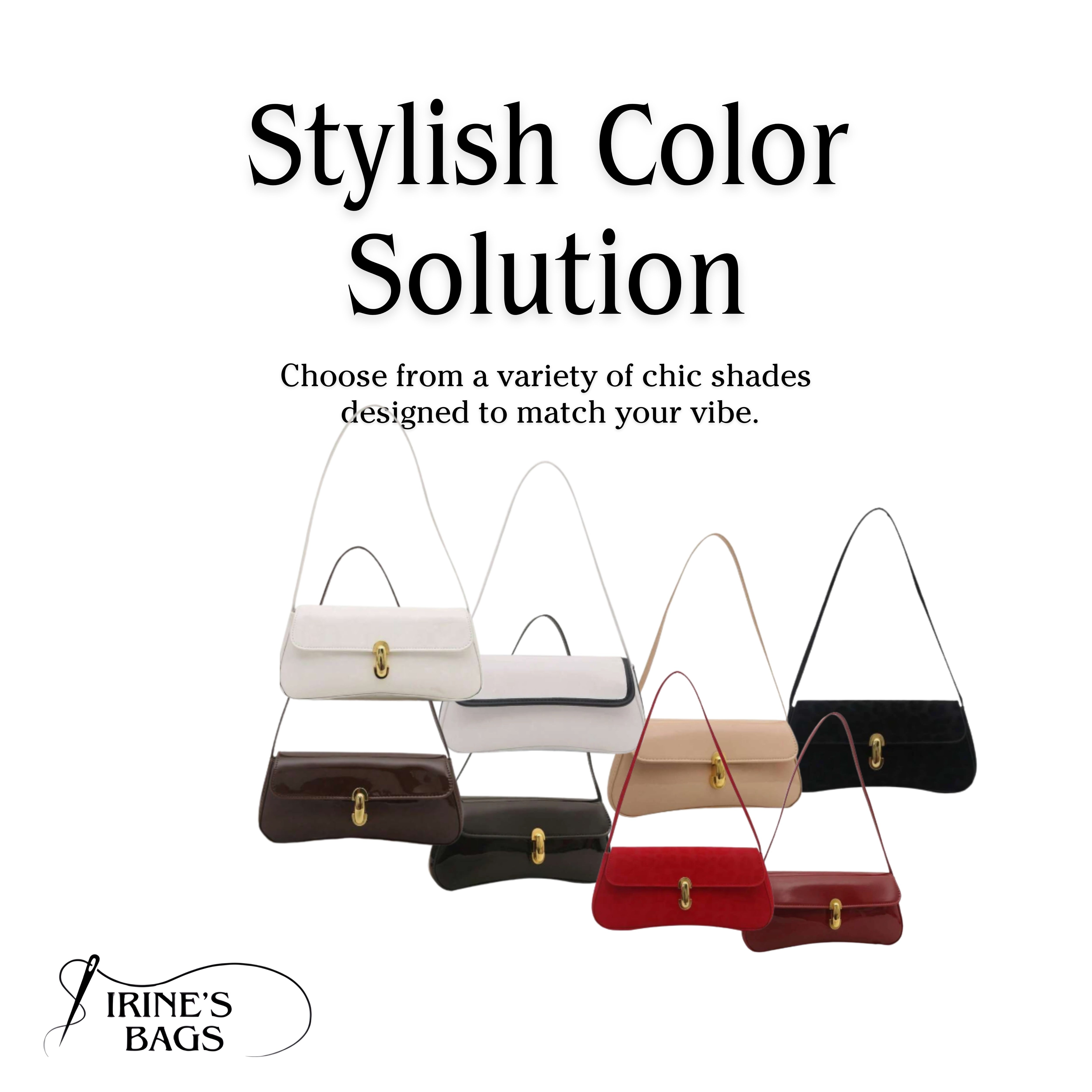 Irene – Retro Flap Accent Faux Leather Shoulder Bag