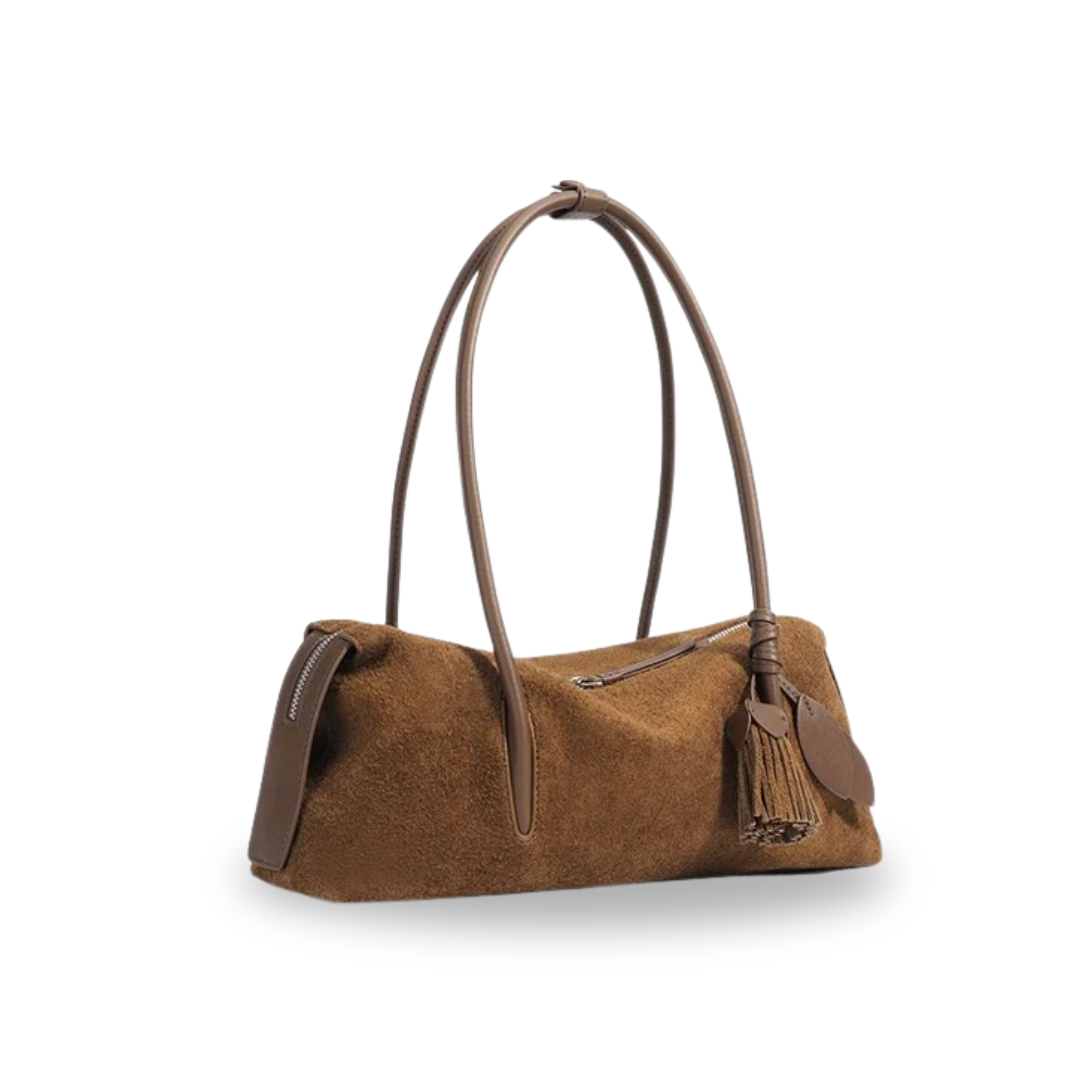 Irene – Matte Leather Tassel Pillow Shoulder Bag