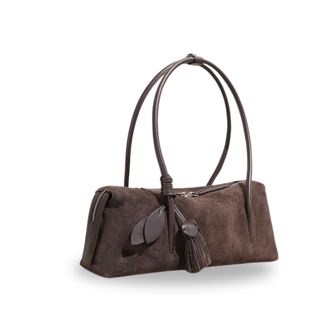 Irene – Matte Leather Tassel Pillow Shoulder Bag