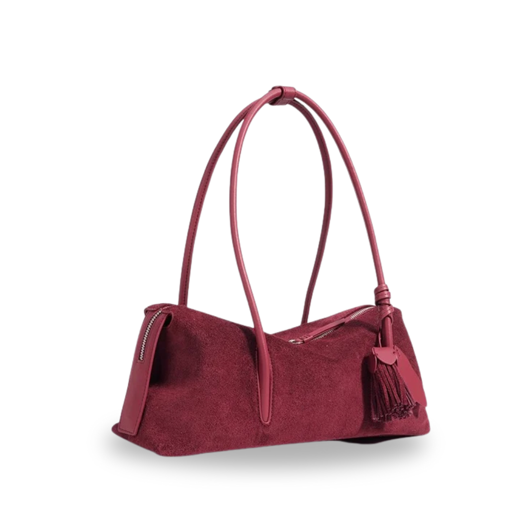 Irene – Matte Leather Tassel Pillow Shoulder Bag