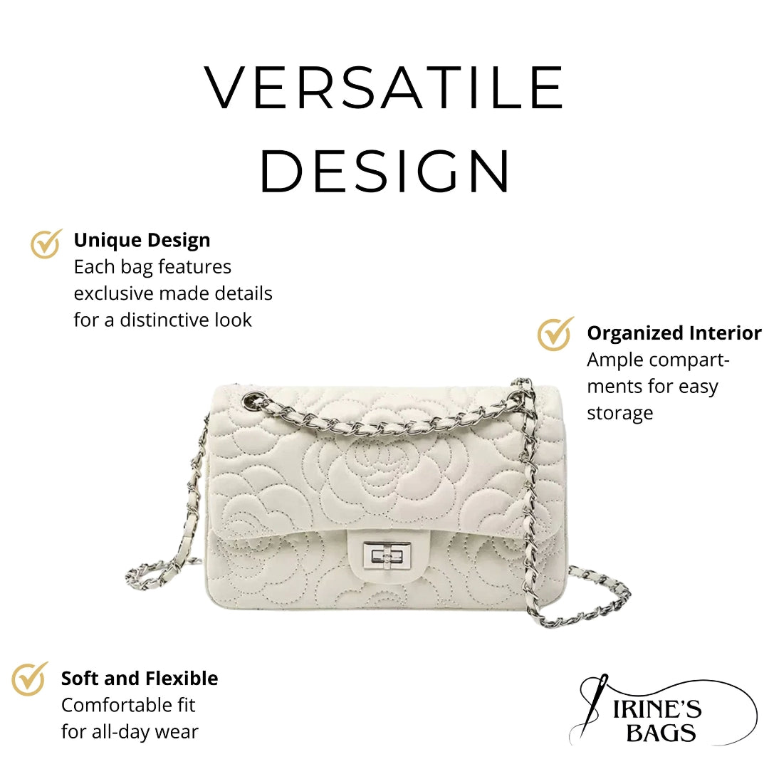 Irene – Soft Sheepskin Quilted Leather Chain Crossbody Bag