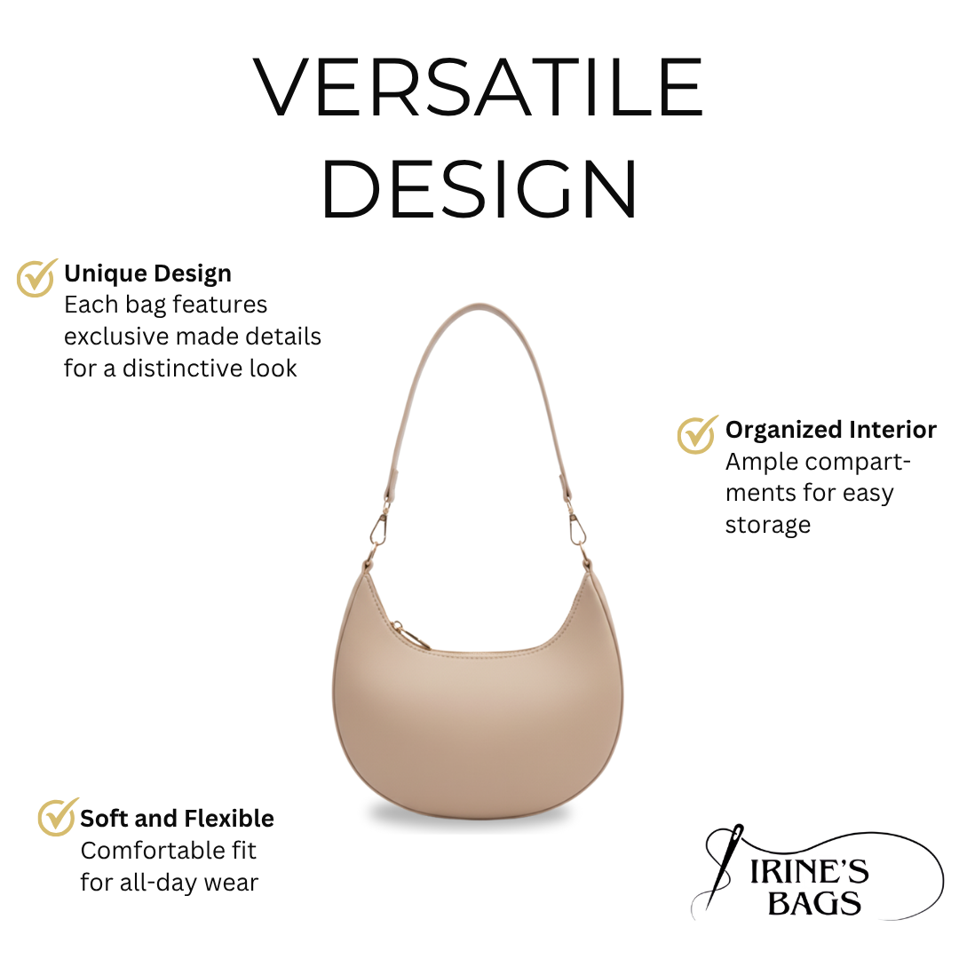 Irene – Chic & Minimalist High-Quality Leather Crescent Shoulder Bag