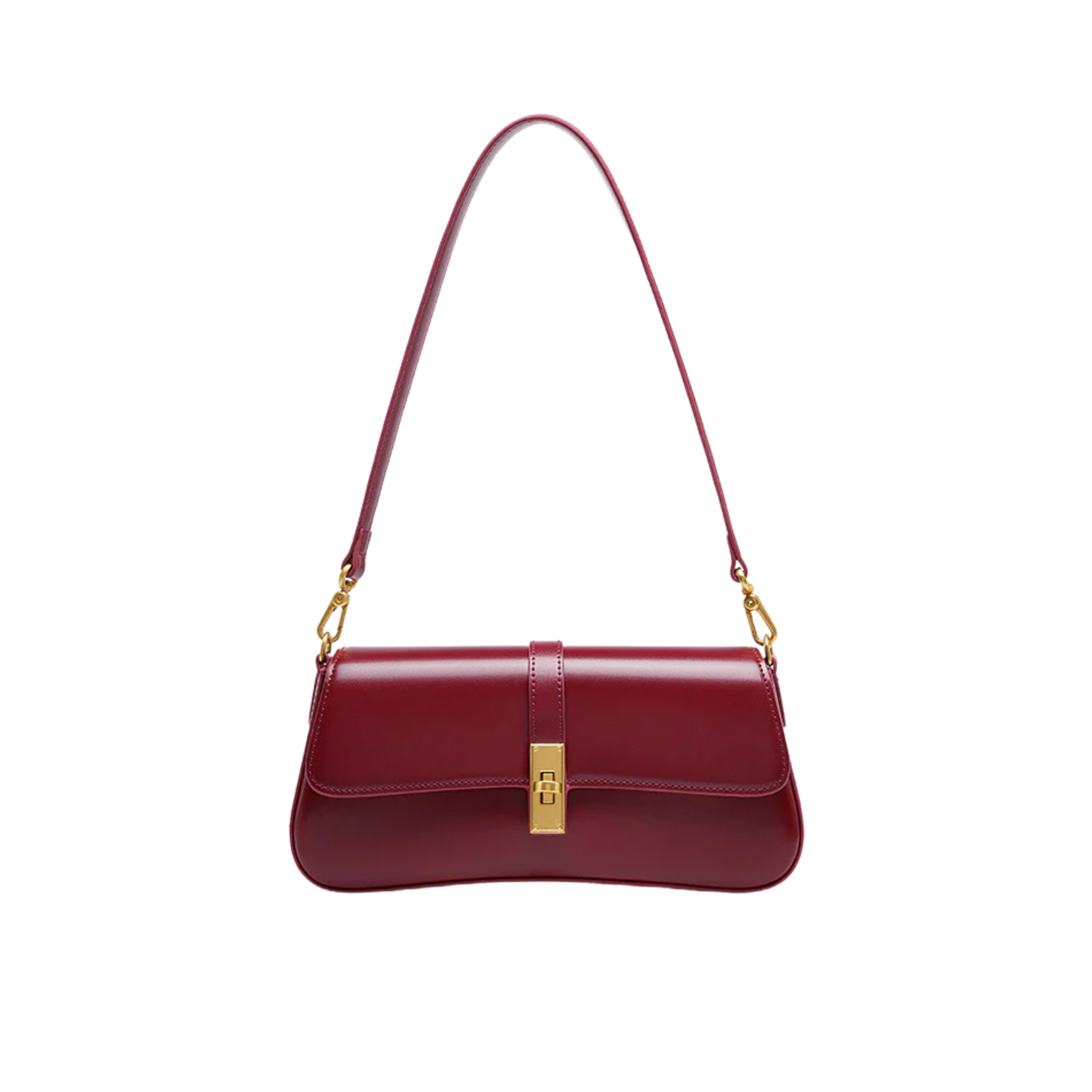 Irene – Vintage-Inspired Genuine Leather Baguette Shoulder Bag