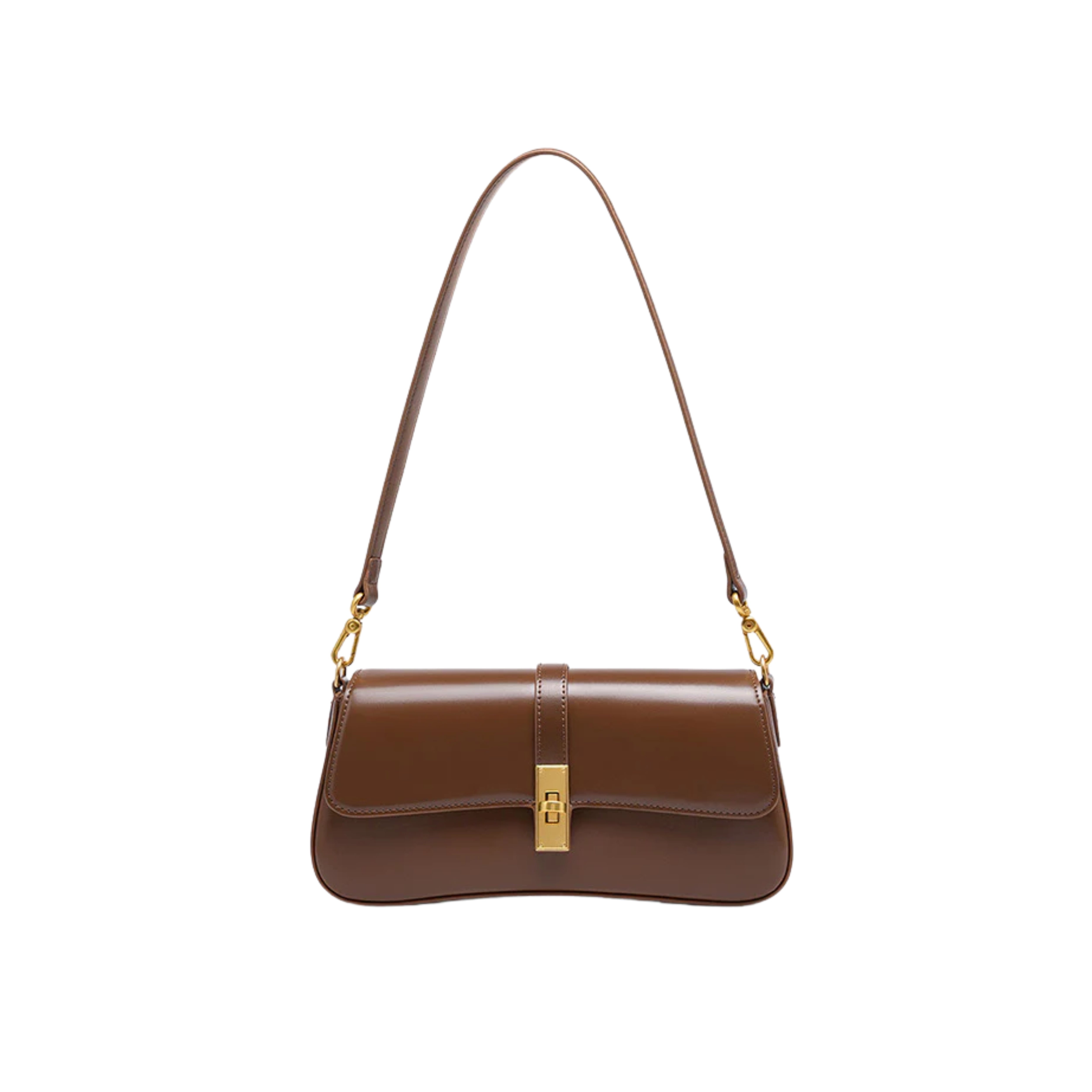 Irene – Vintage-Inspired Genuine Leather Baguette Shoulder Bag