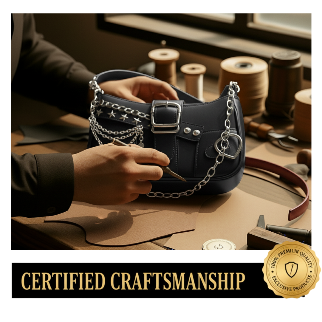 Irene – Star & Moon Leather Chain Crossbody Bag