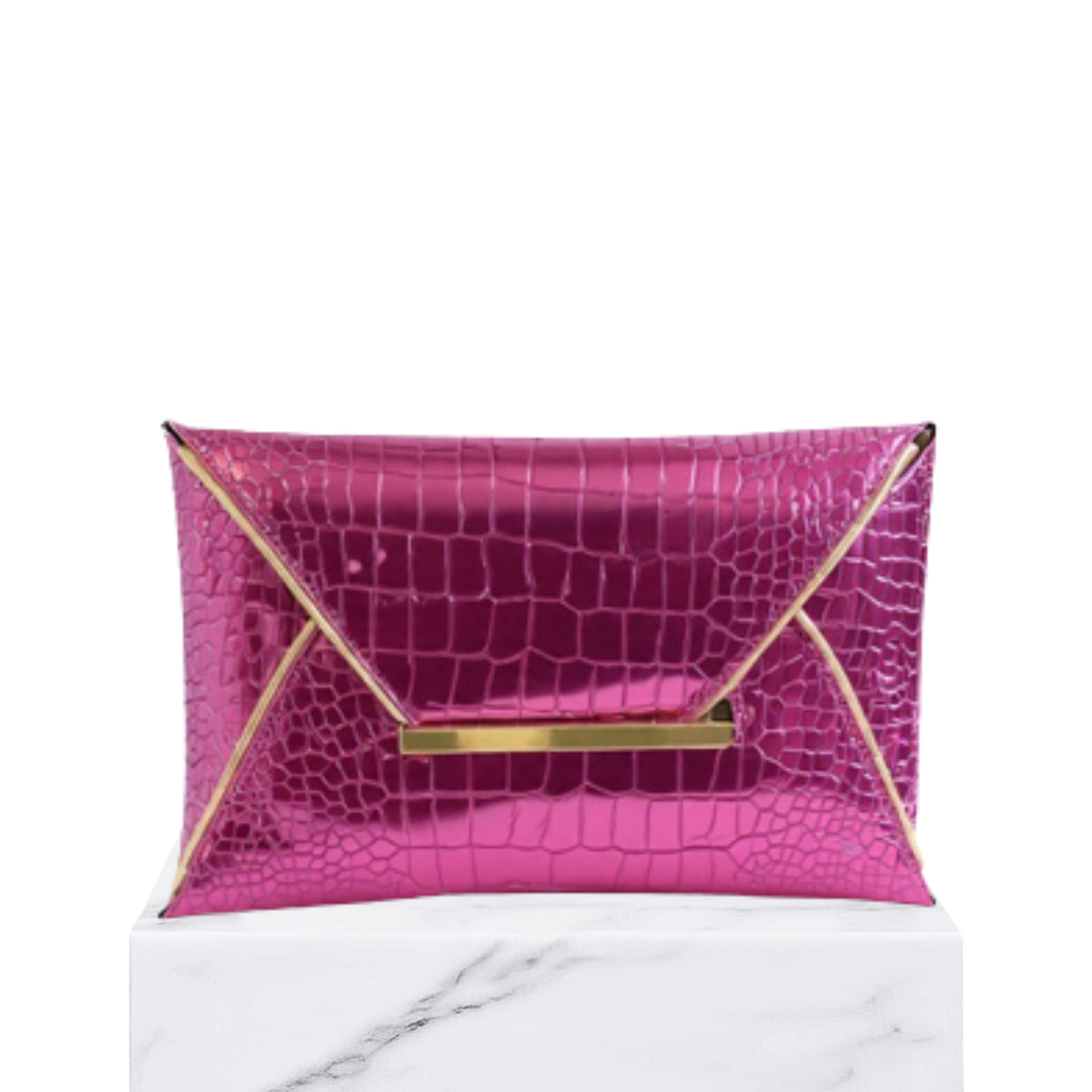 Irene – Elegant Crocodile Print PU Clutch