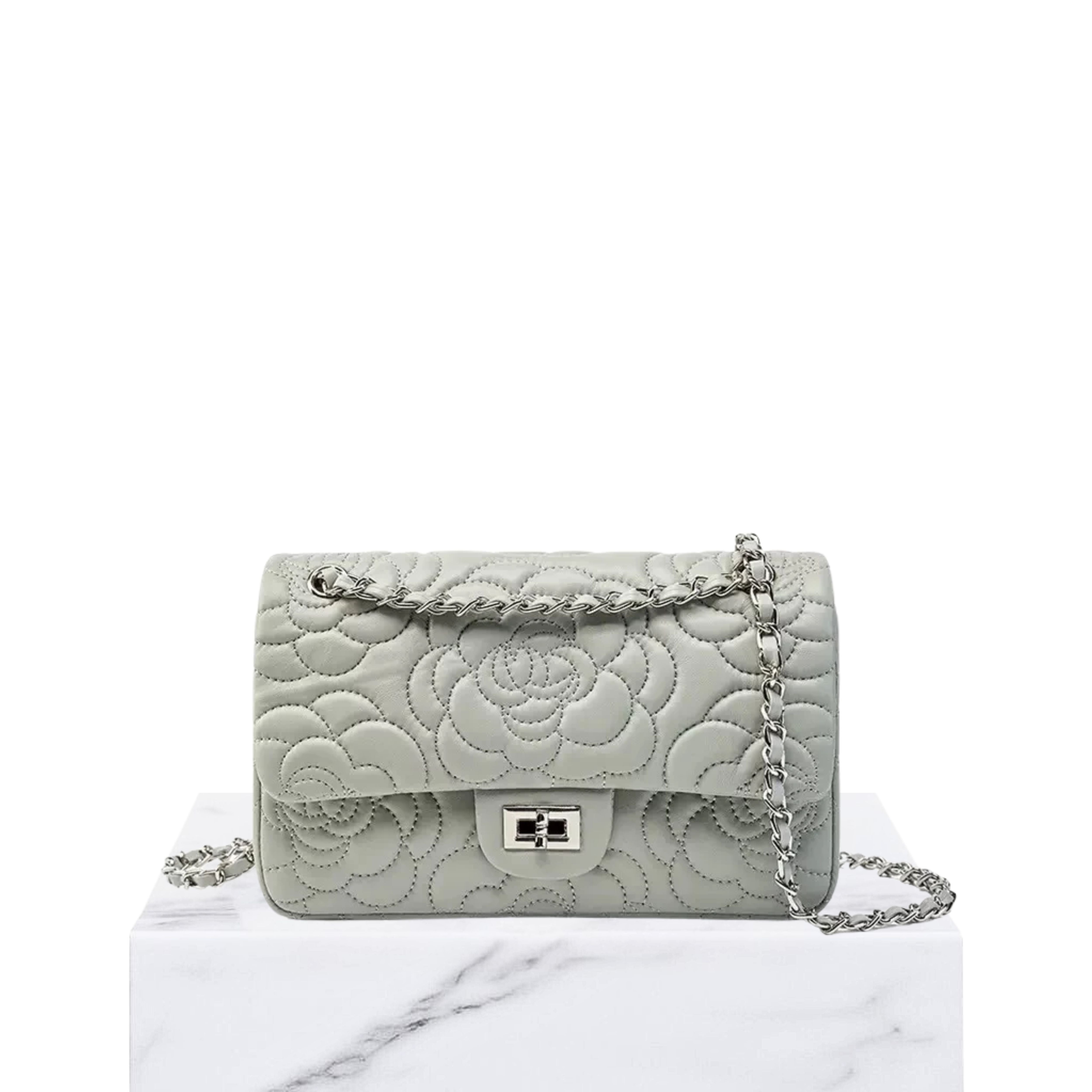 Irene – Soft Sheepskin Quilted Chain Crossbody Bag