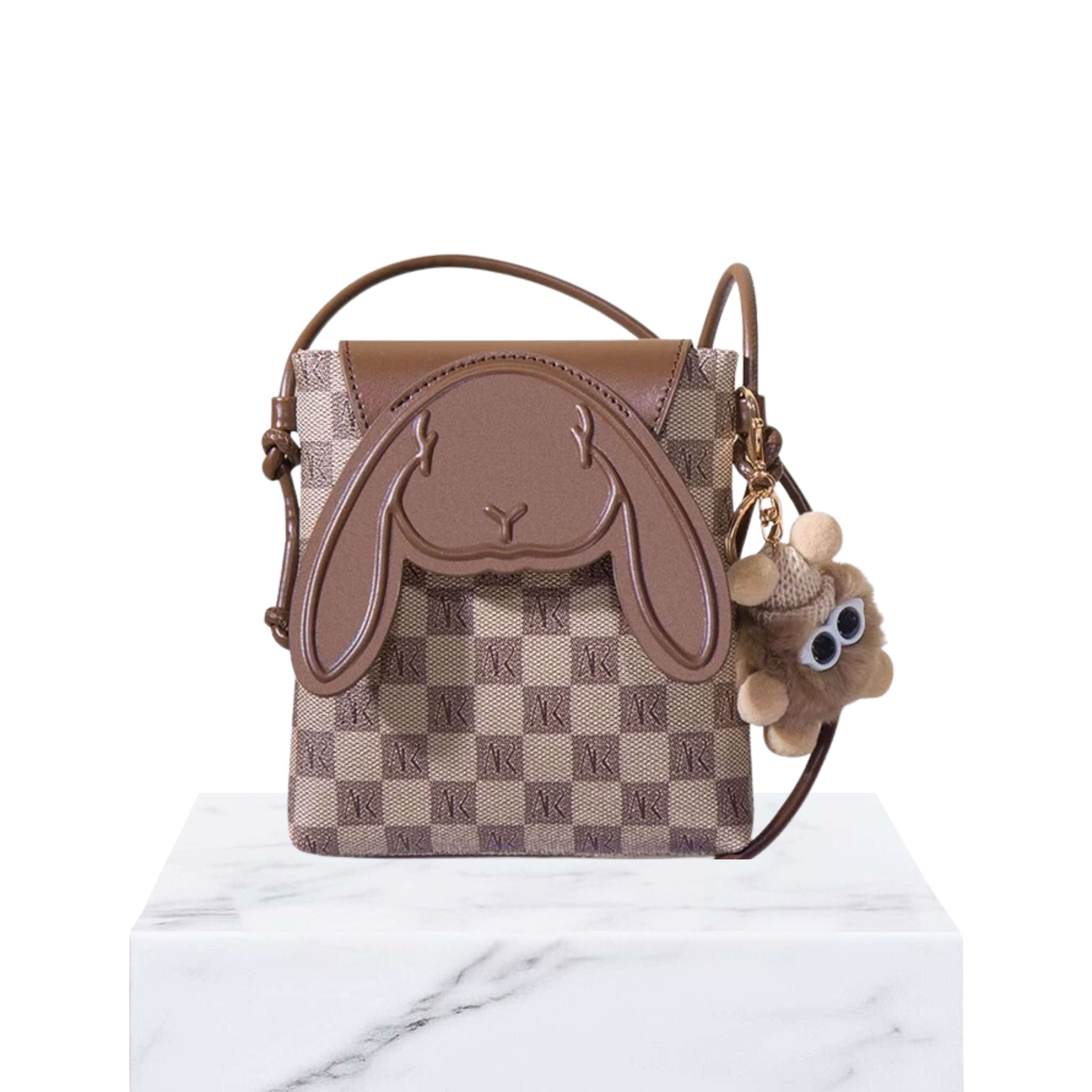 Irene - Rabbit Genuine Leather Mini Crossbody Phone Bag