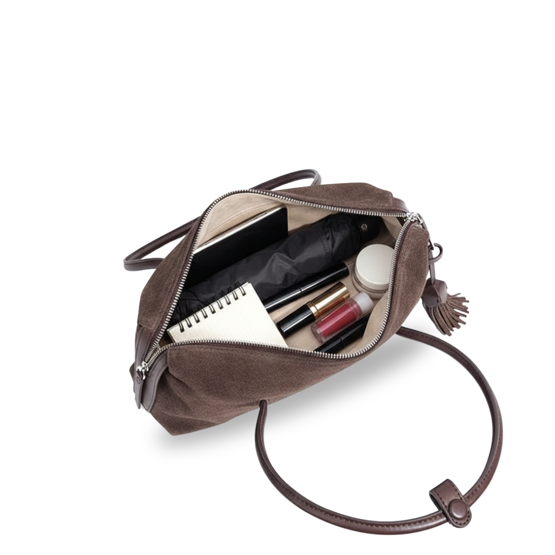 Irene – Matte Leather Tassel Pillow Shoulder Bag